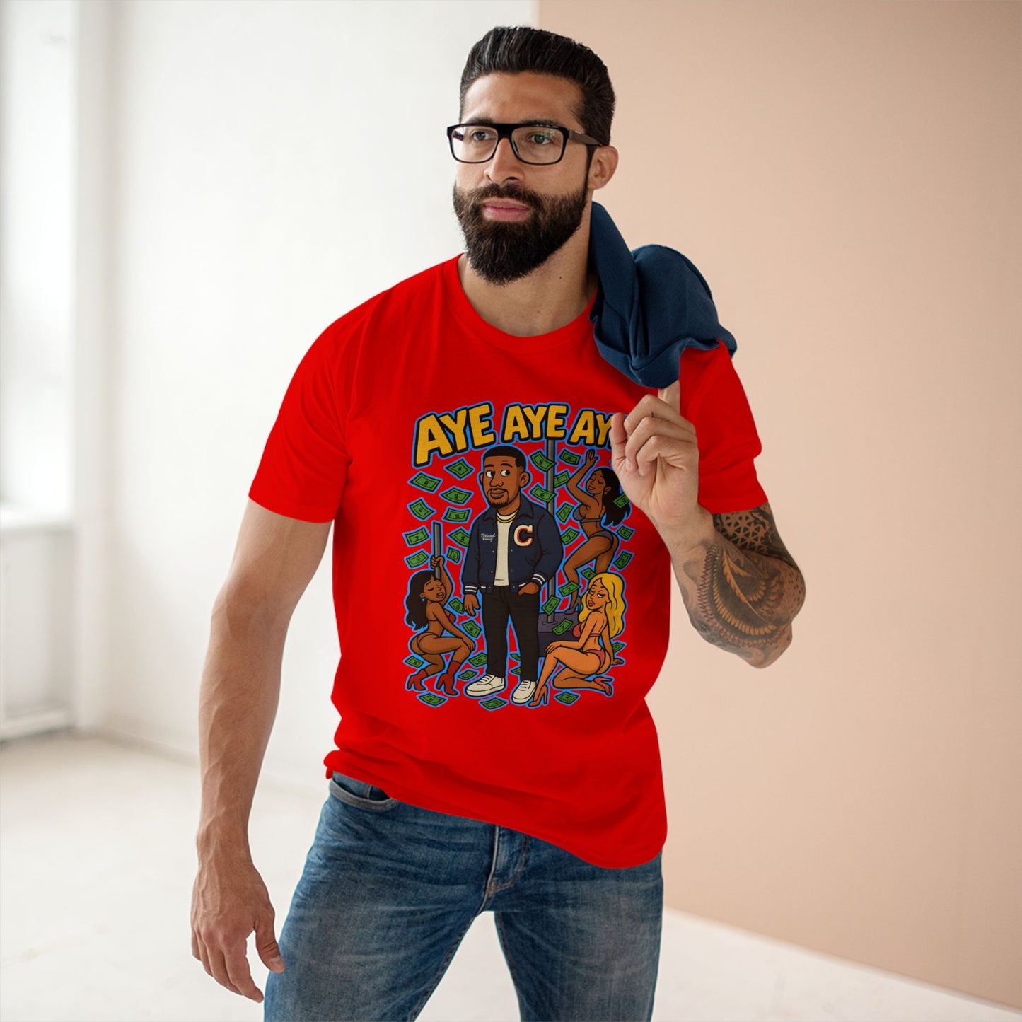 Adult Graphic Tee, Casual Streetwear, Unique Gift for Men, Fun Summer Shirt, Music Festival Apparel