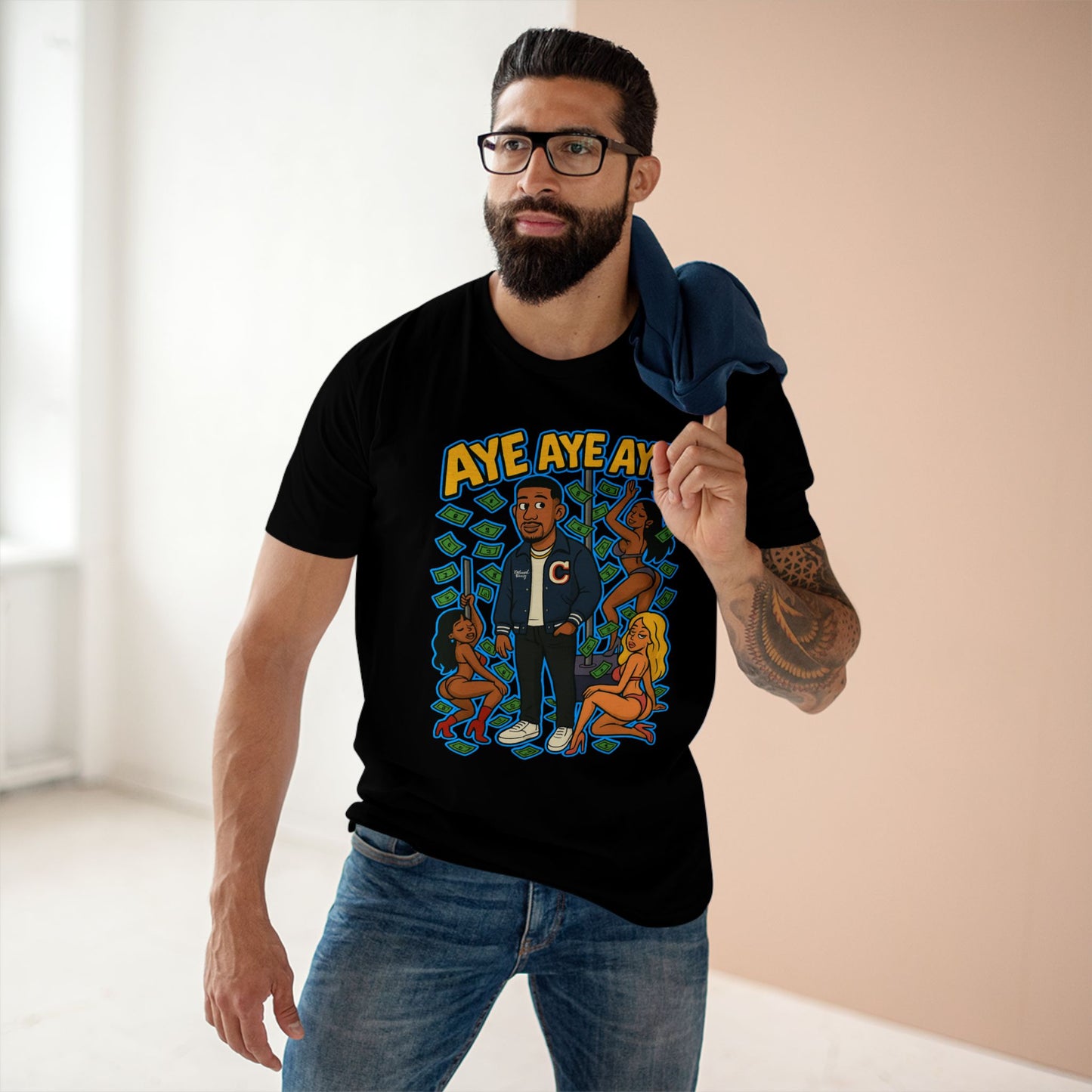 Adult Graphic Tee, Casual Streetwear, Unique Gift for Men, Fun Summer Shirt, Music Festival Apparel