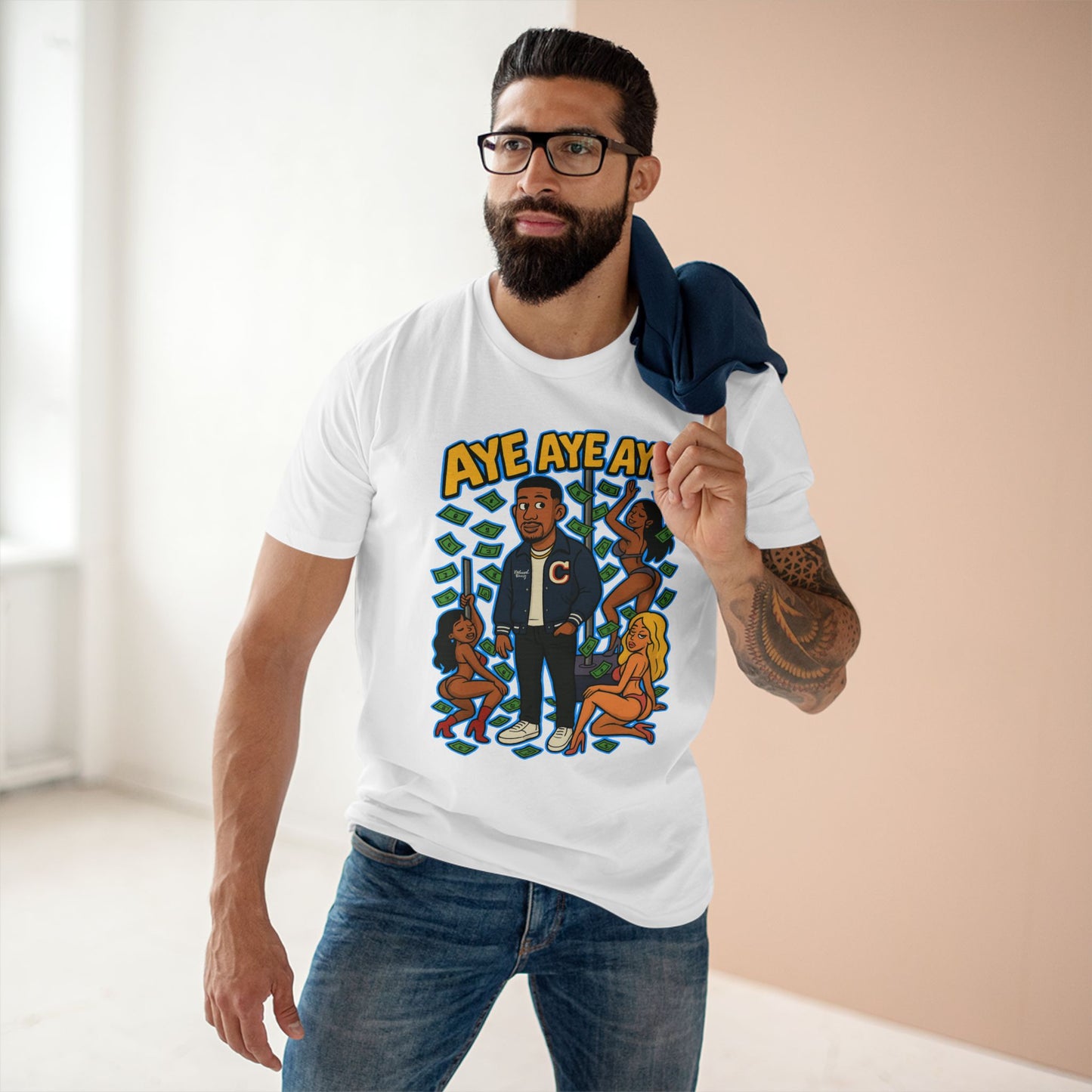 Adult Graphic Tee, Casual Streetwear, Unique Gift for Men, Fun Summer Shirt, Music Festival Apparel