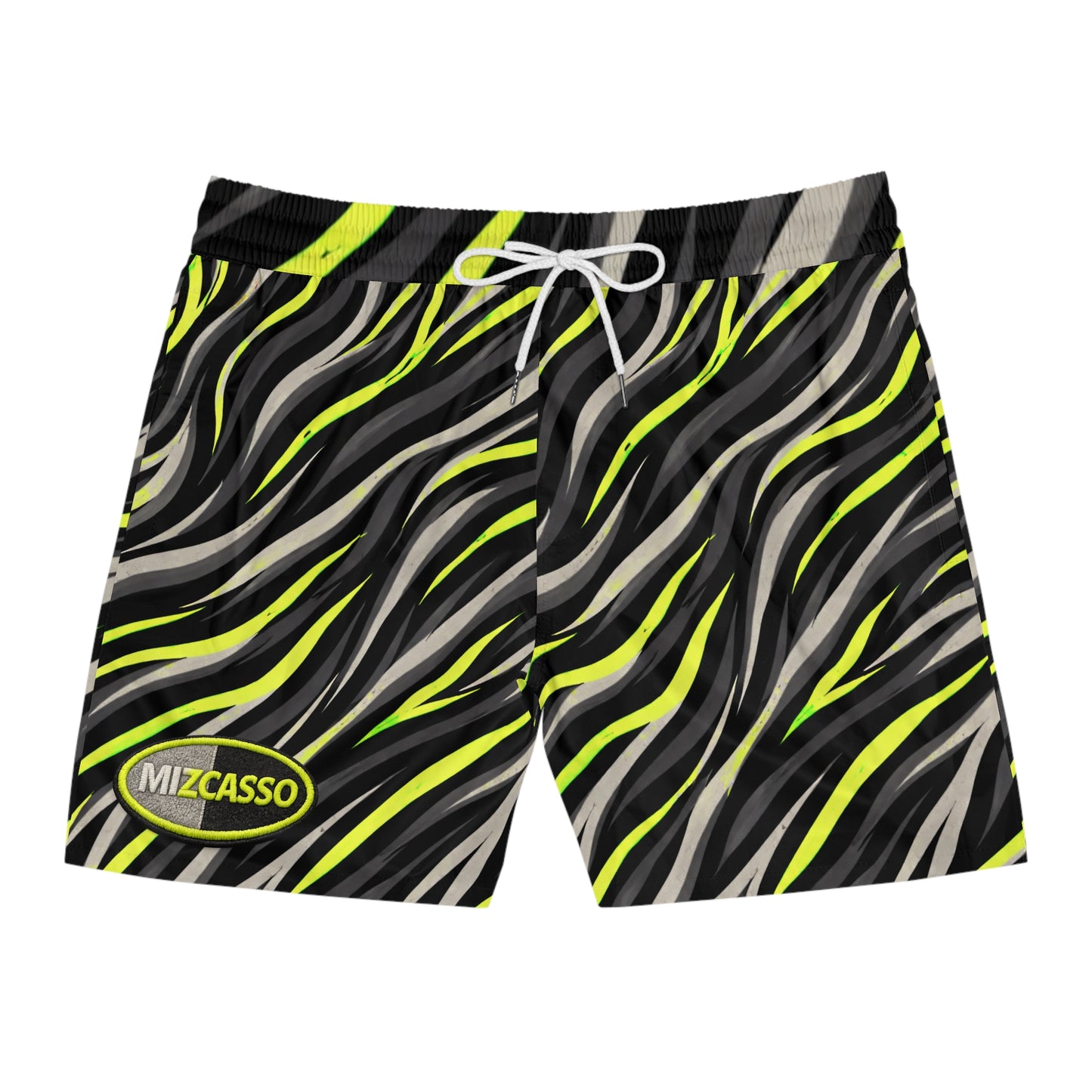 Men's Swim Shorts — Neon Zebra Wave All-Over Print