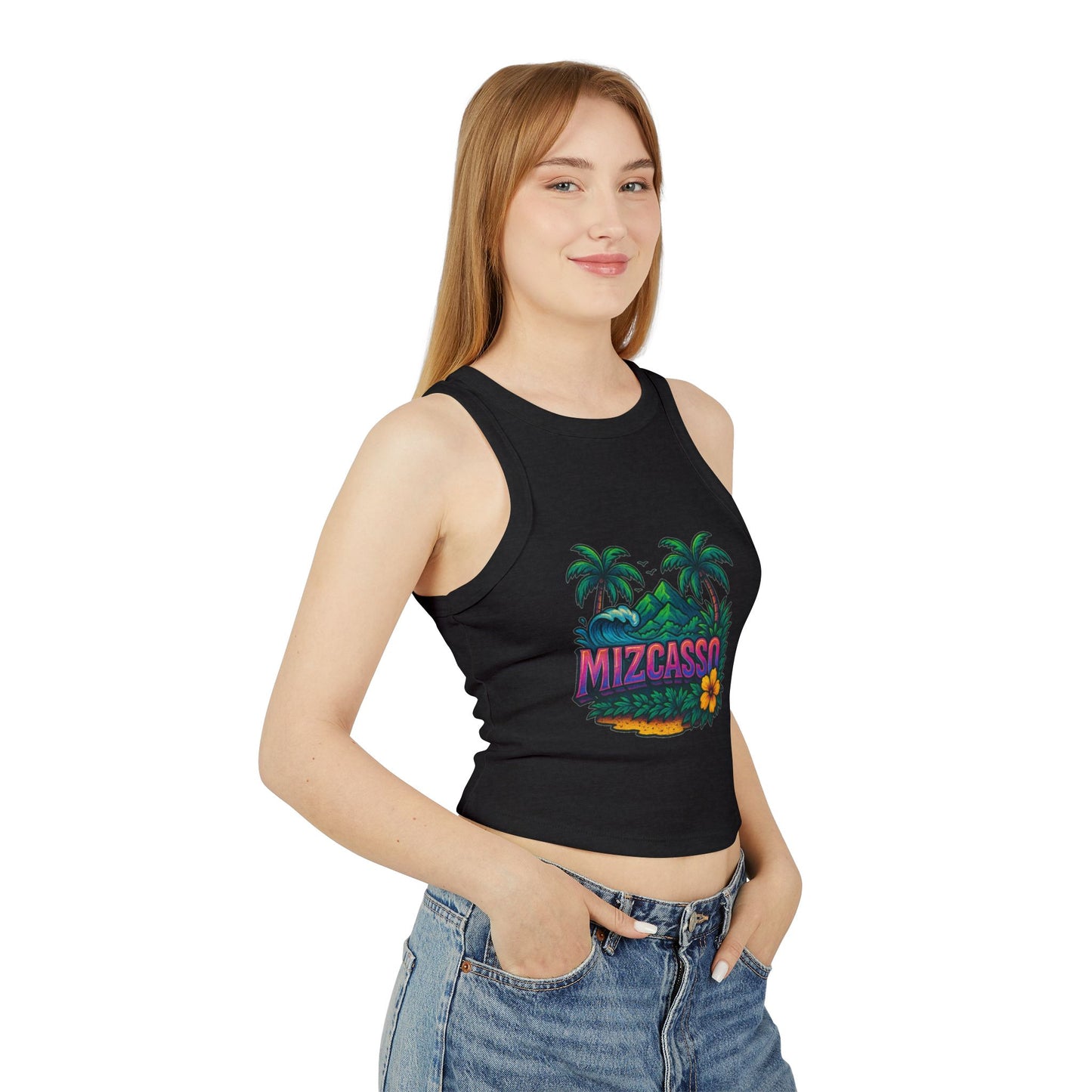 Tropical Vibes Racer Tank Top - Mizcasso Design