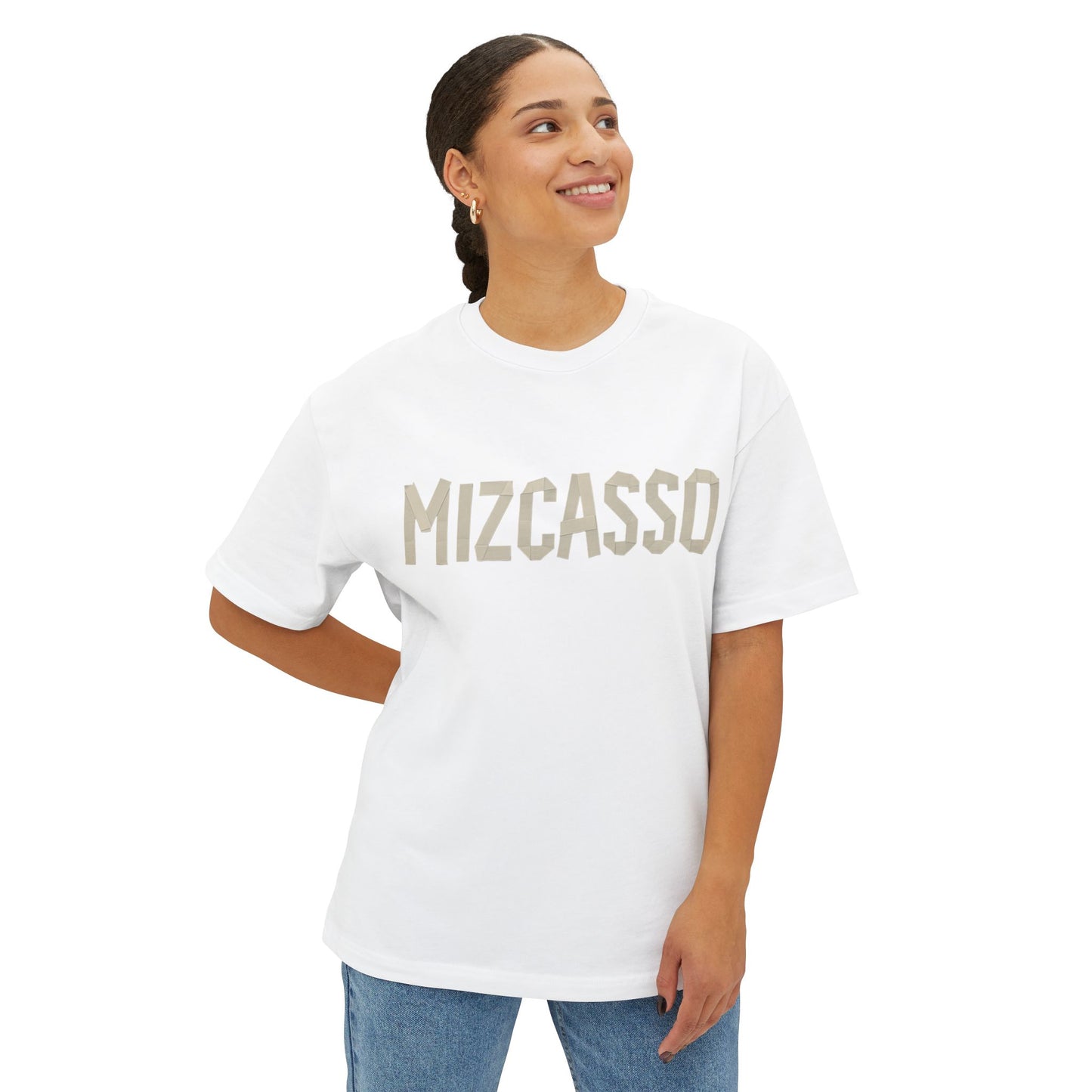 Mizcasso Boxy Tee - Unisex Oversized Graphic T-Shirt for Casual Style