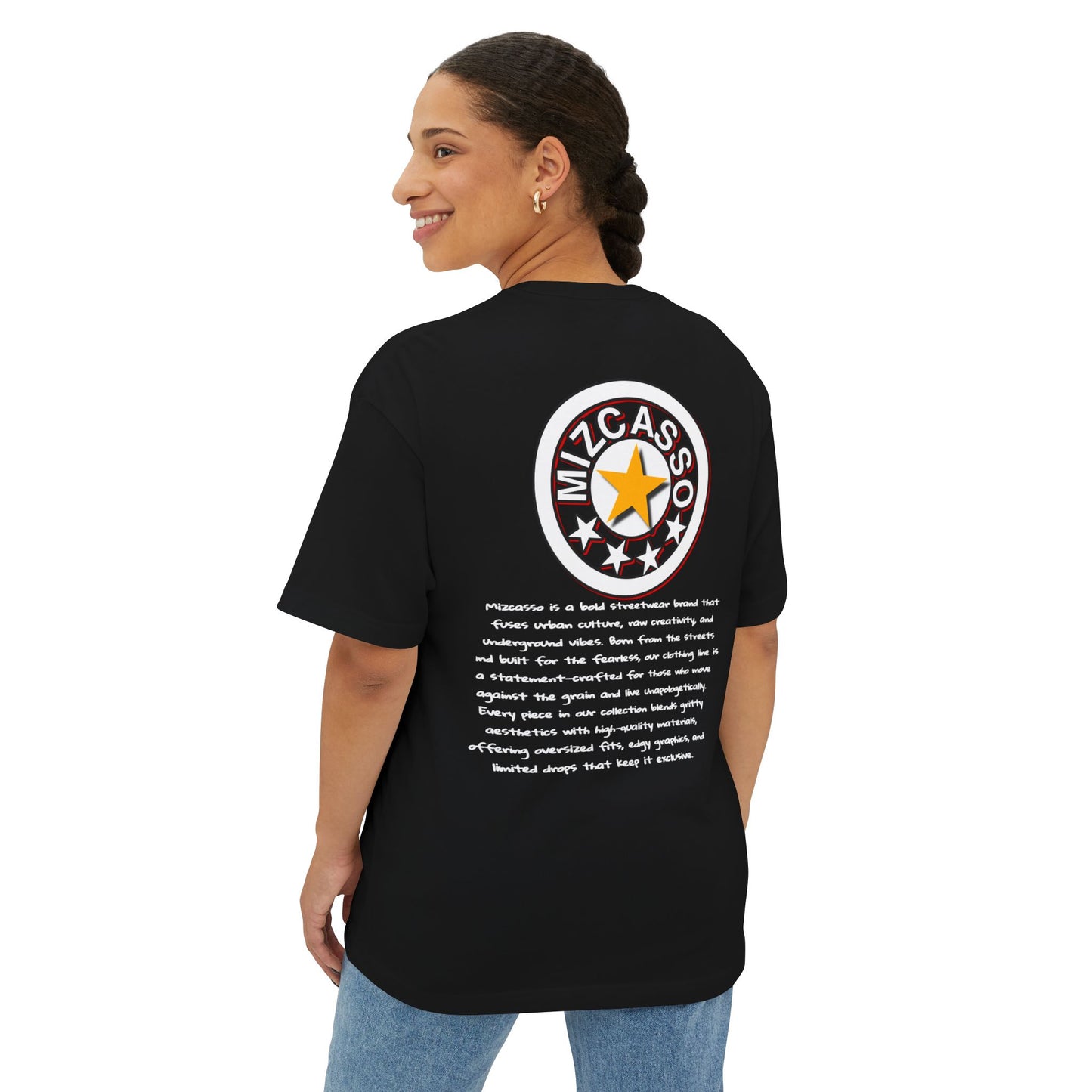 Unisex Oversized Boxy Tee - Retro Graphic Star Design