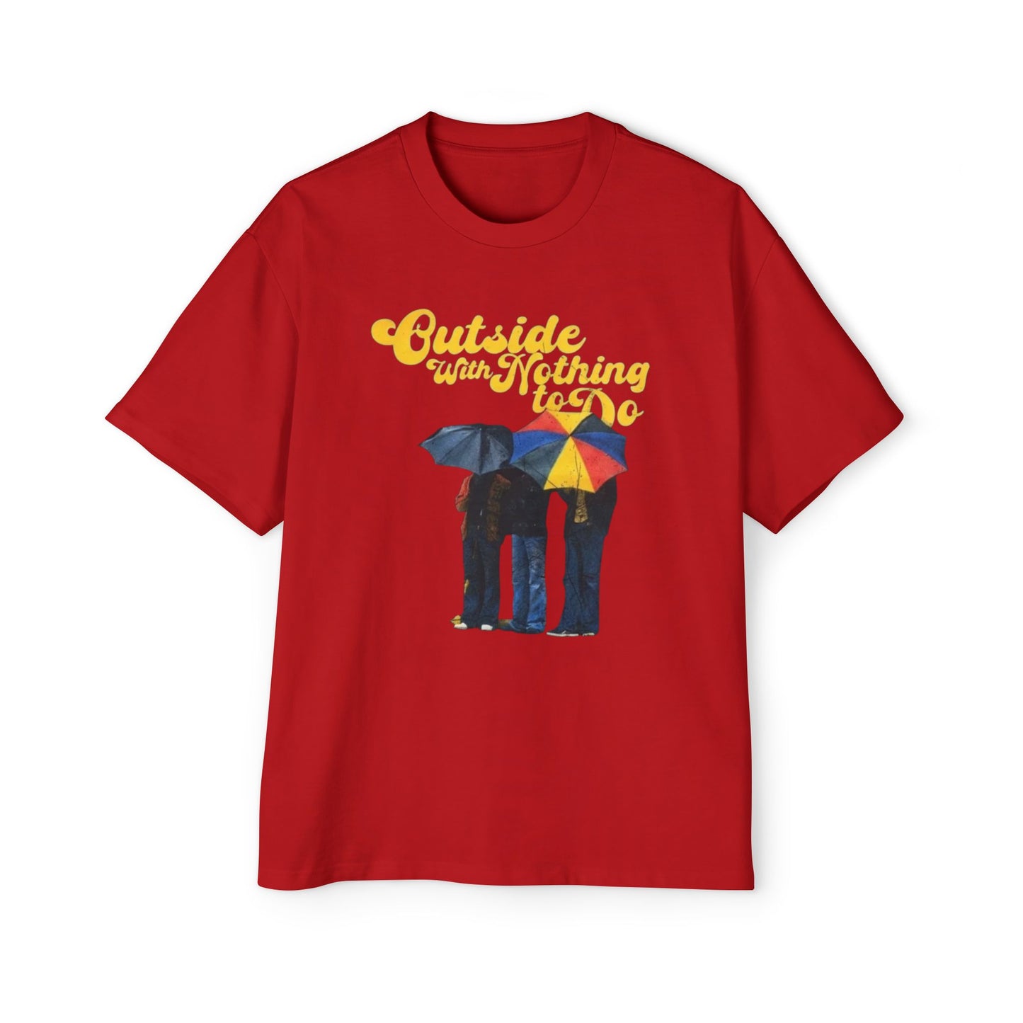 Graphic Tee — "Outside Ain't Nothing To Do / Find Something To Do" Vintage Rain Umbrella Design