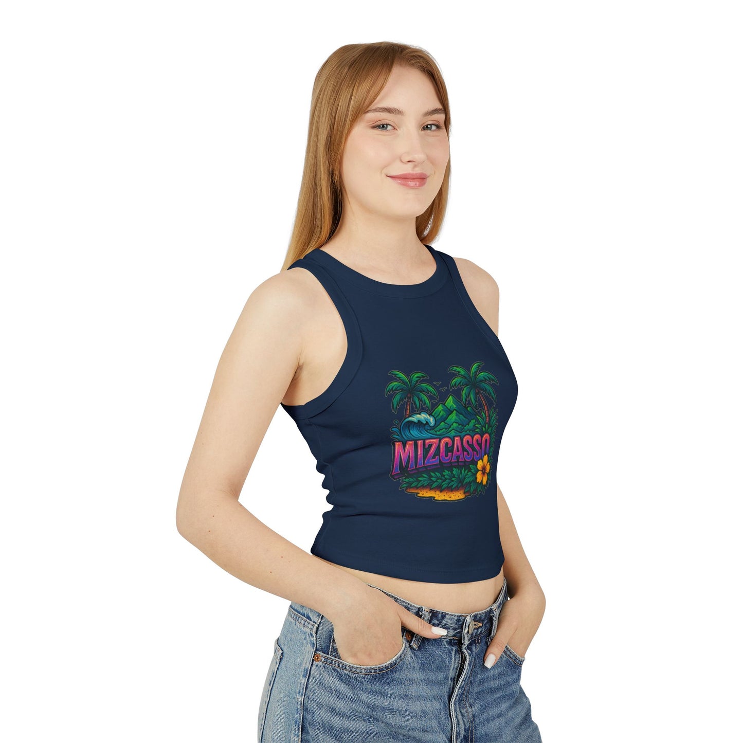 Tropical Vibes Racer Tank Top - Mizcasso Design