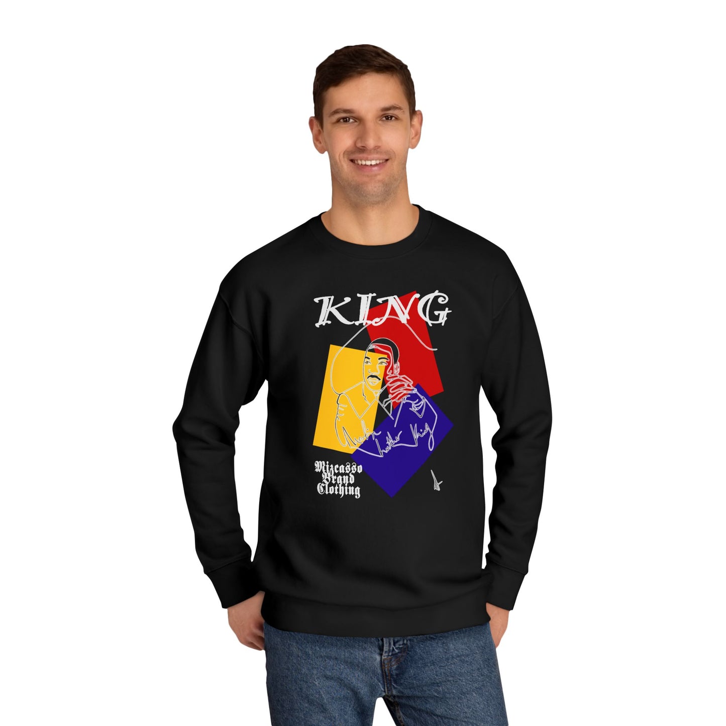 King Graphic Sweatshirt — Retro Abstract Art Crewneck