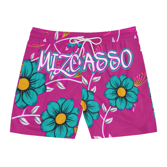 Vibrant Floral Men's Swim Shorts - Mizcasso Collection