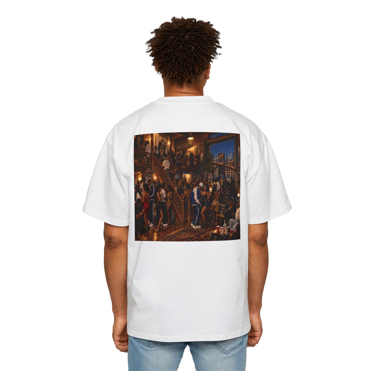 Oversized Men's Tee — Vintage Nightlife Graphic Streetwear