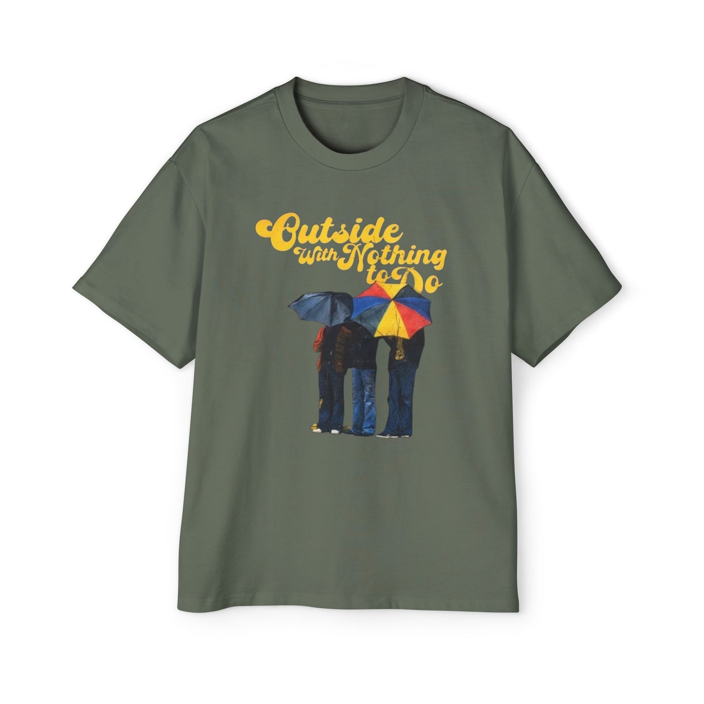 Graphic Tee — "Outside Ain't Nothing To Do / Find Something To Do" Vintage Rain Umbrella Design