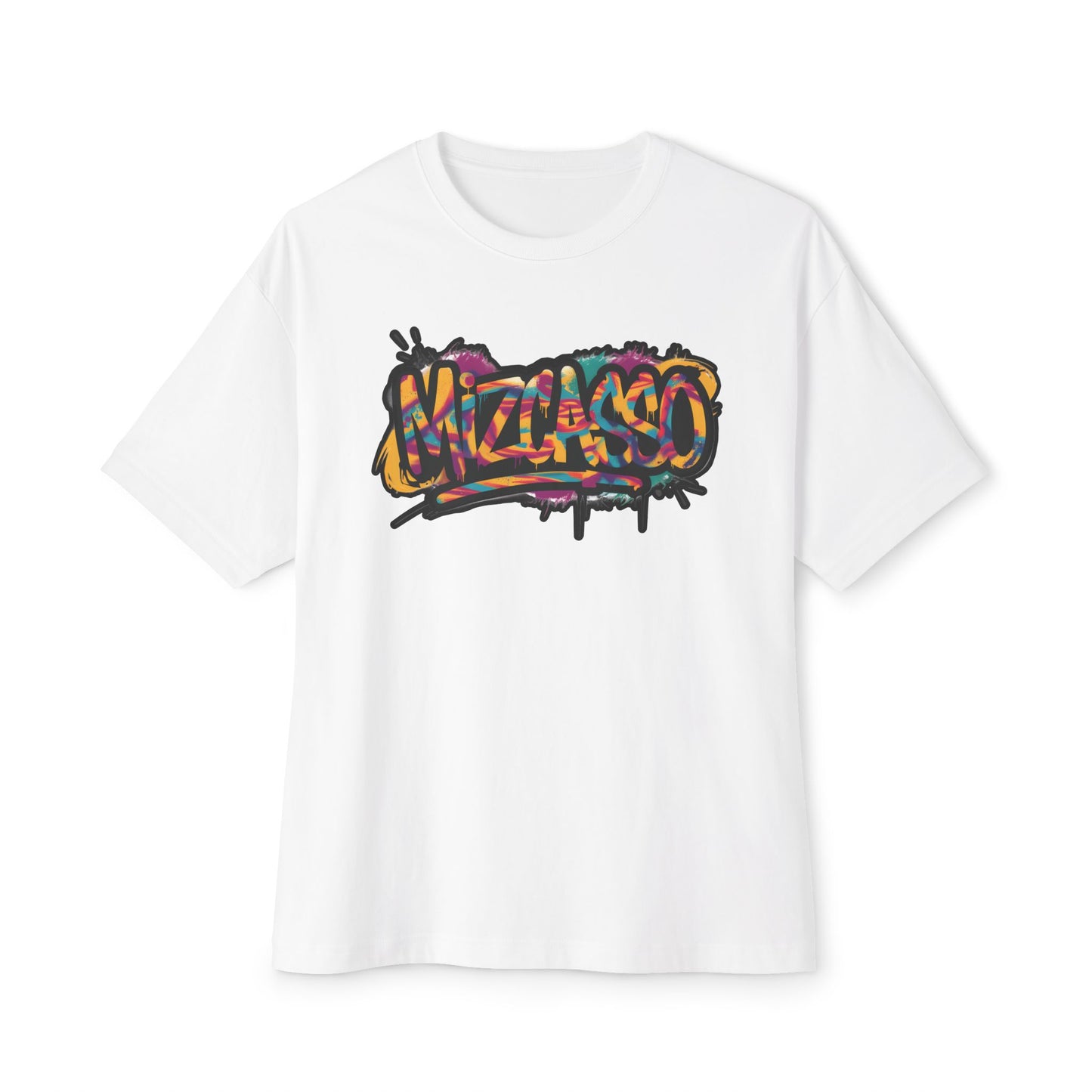 Graffiti-Inspired Unisex Oversized Boxy Tee - Urban Street Style Artwork