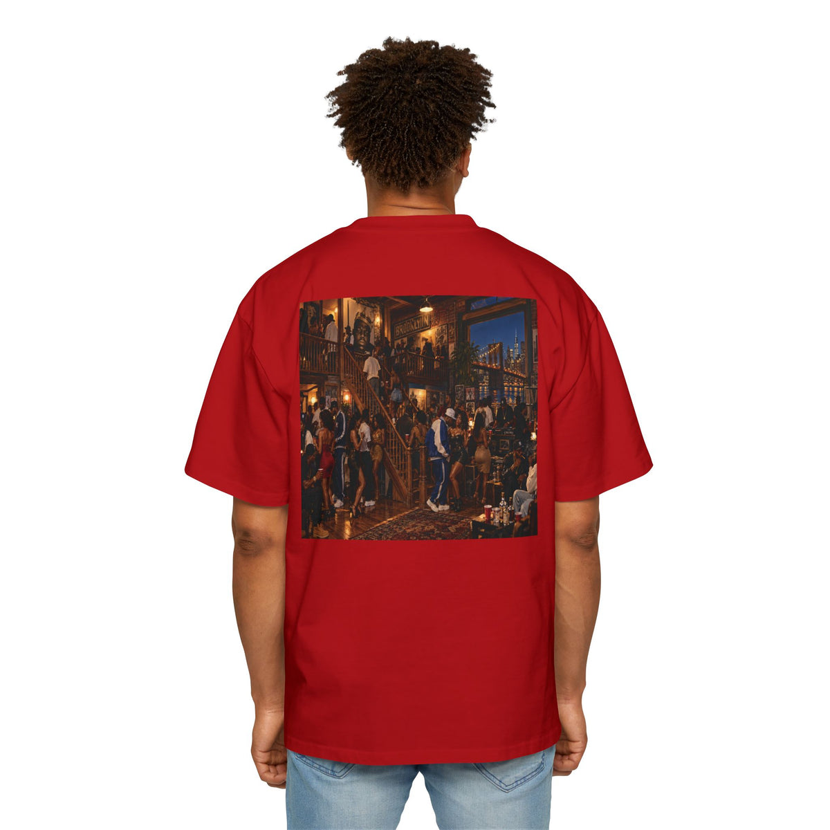 Oversized Men's Tee — Vintage Nightlife Graphic Streetwear