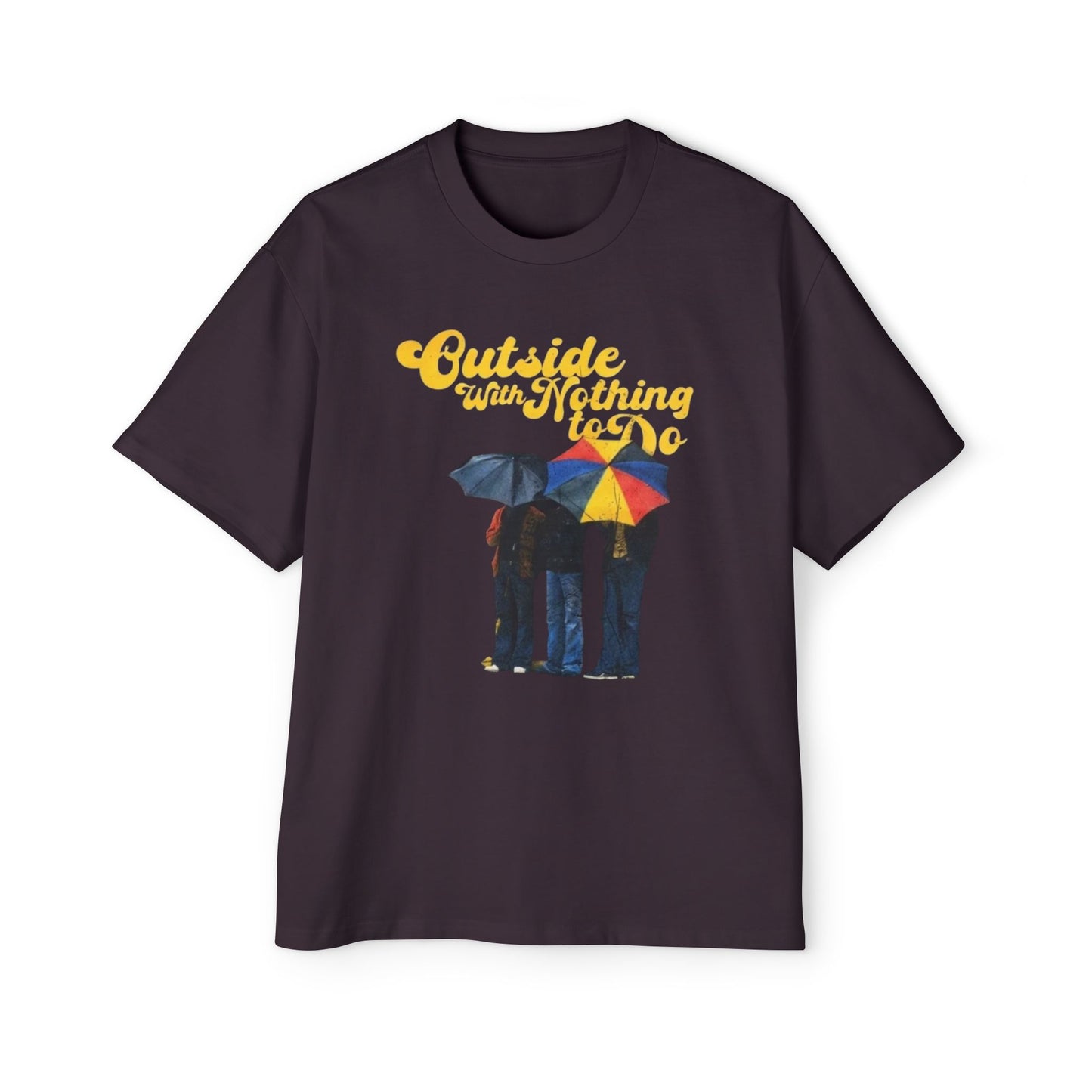 Graphic Tee — "Outside Ain't Nothing To Do / Find Something To Do" Vintage Rain Umbrella Design