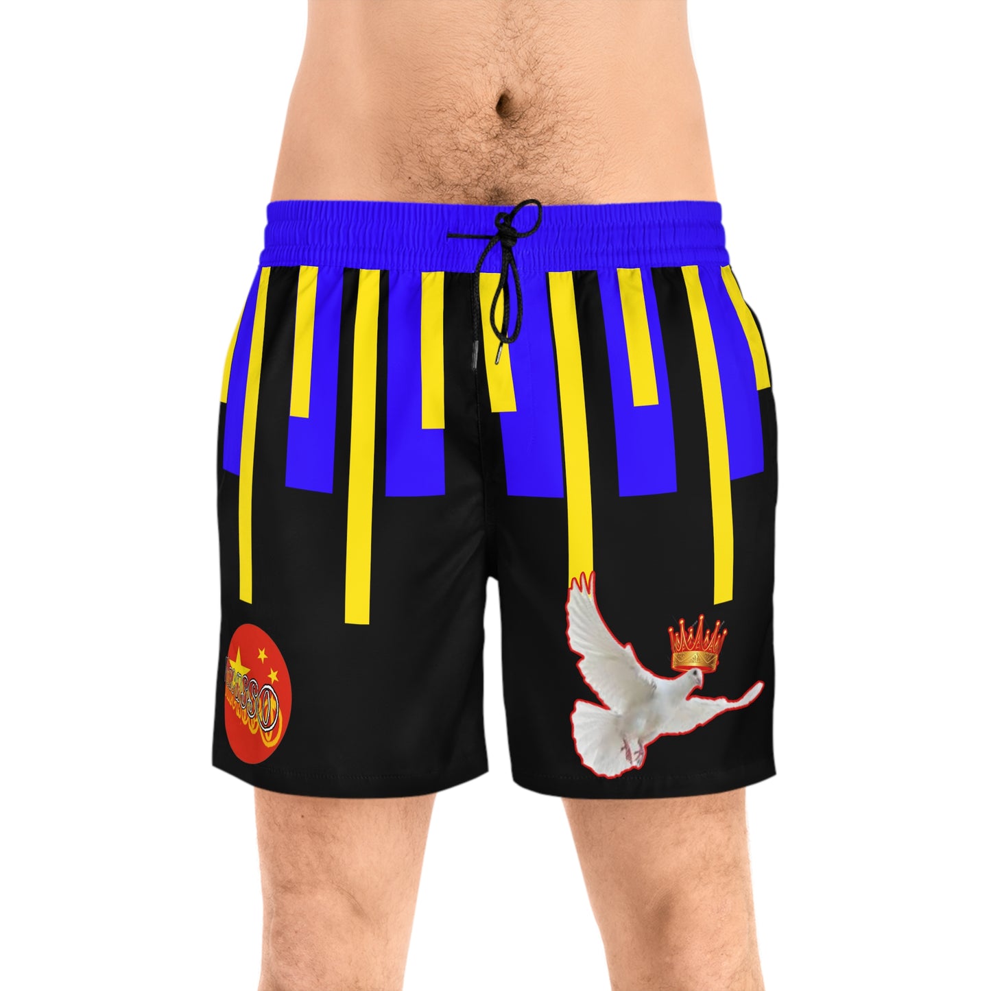 Fly high over China Men's Mid-Length Swim Shorts (AOP)