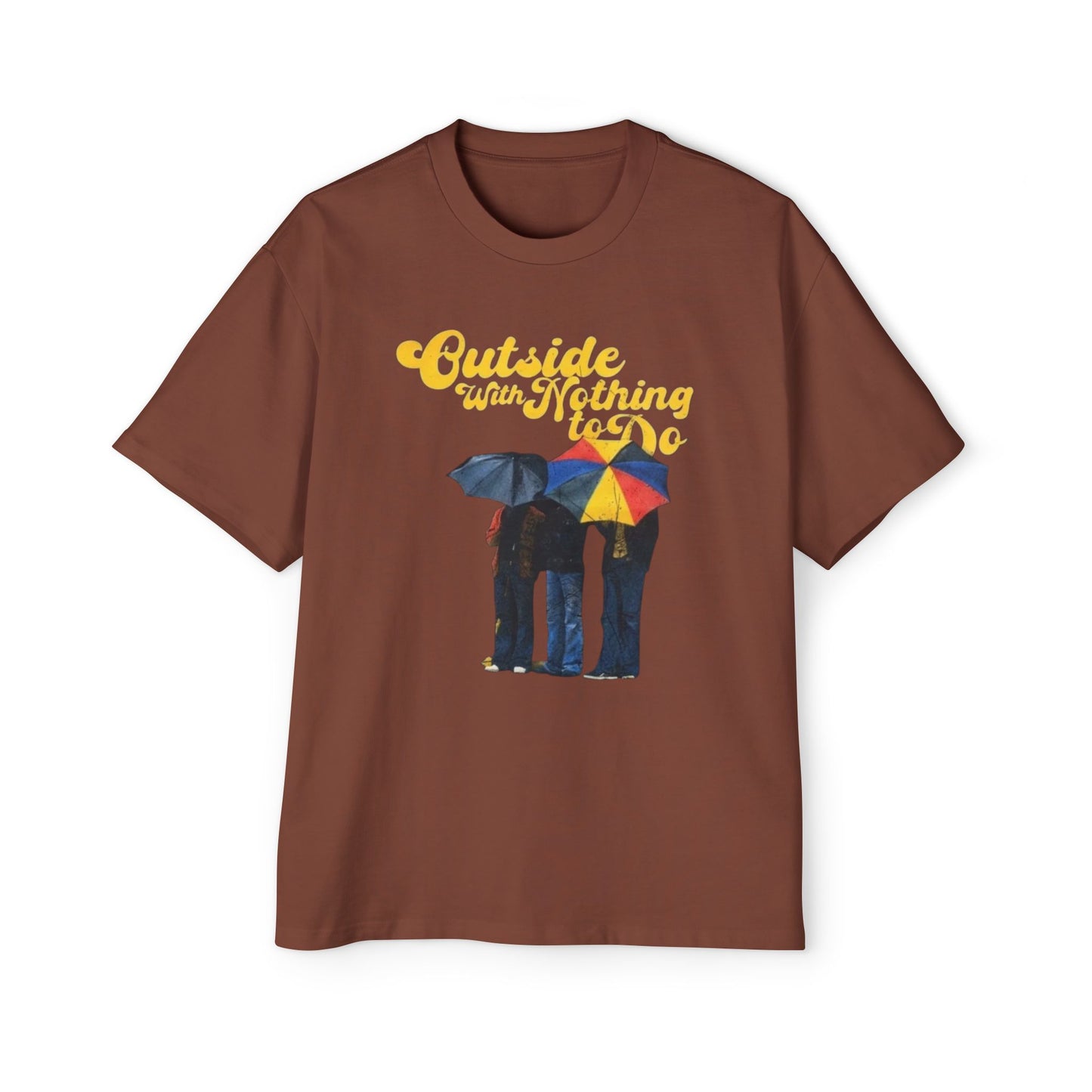 Graphic Tee — "Outside Ain't Nothing To Do / Find Something To Do" Vintage Rain Umbrella Design