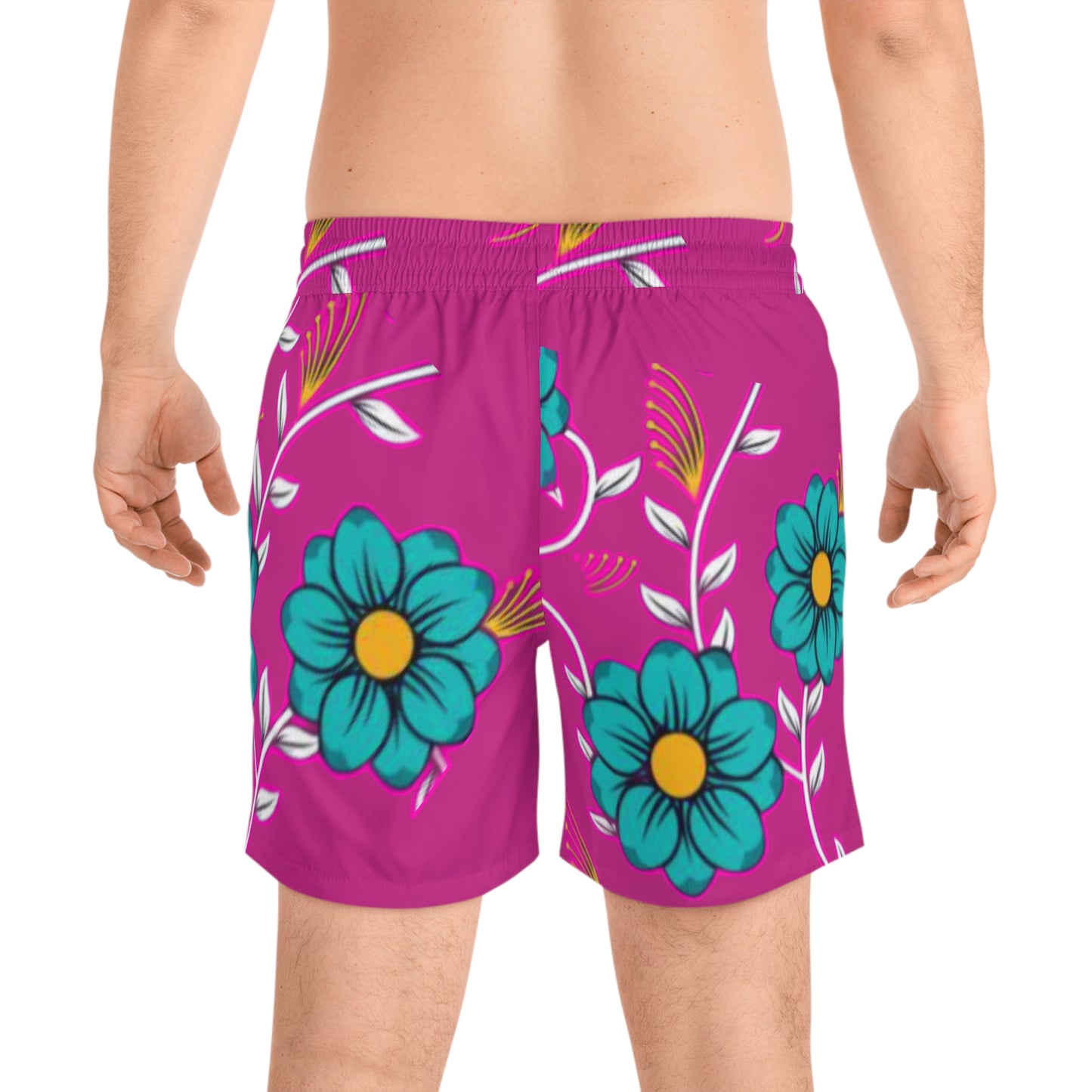 Vibrant Floral Men's Swim Shorts - Mizcasso Collection