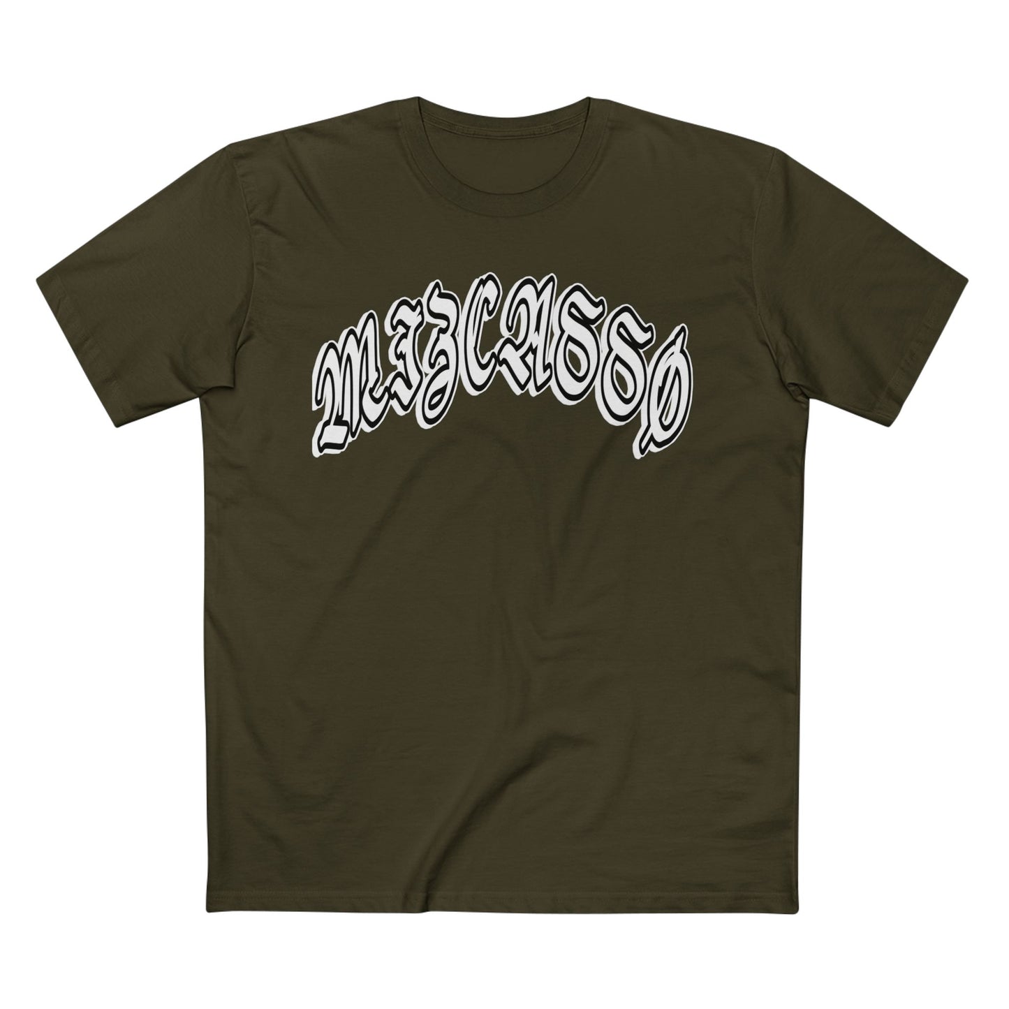 Vintage-Inspired Adult Staple Tee with 'MIZCASSO' Graphic - Casual Style for Everyday Wear