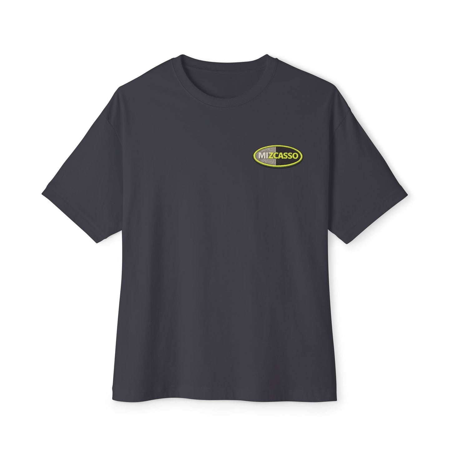 Mizcasso Logo Boxy Tee — Minimal Vintage Graphic T-Shirt