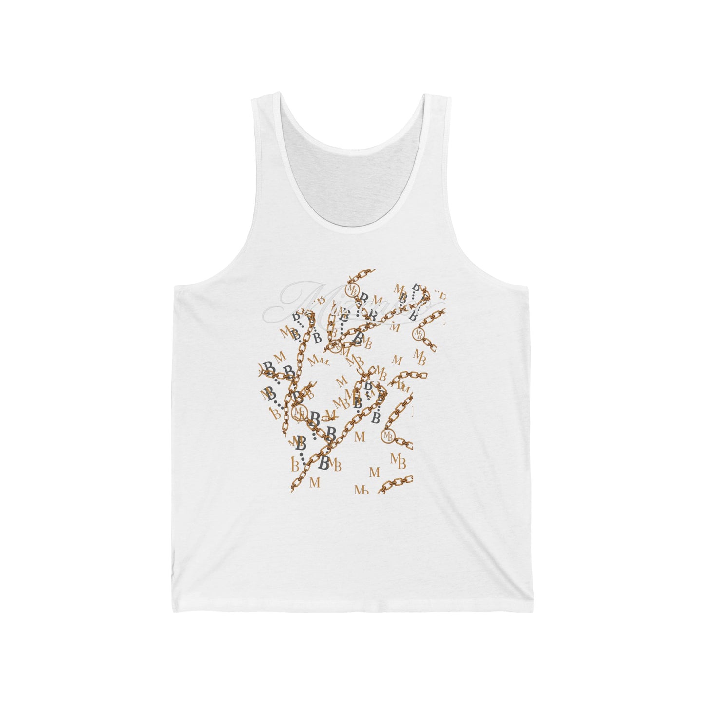Floral Monogram Tank Top — Delicate Gold Letter Branch Graphic
