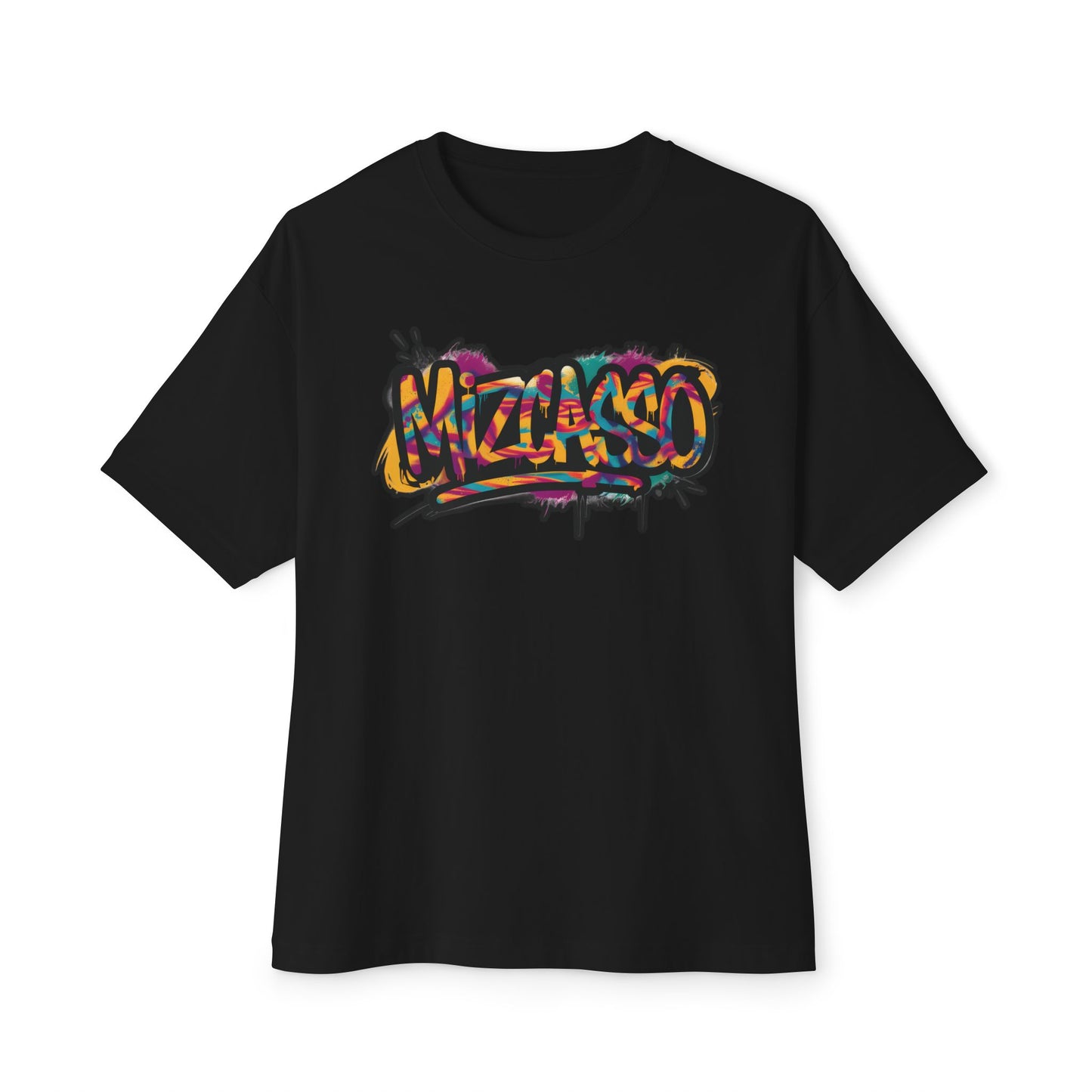 Graffiti-Inspired Unisex Oversized Boxy Tee - Urban Street Style Artwork
