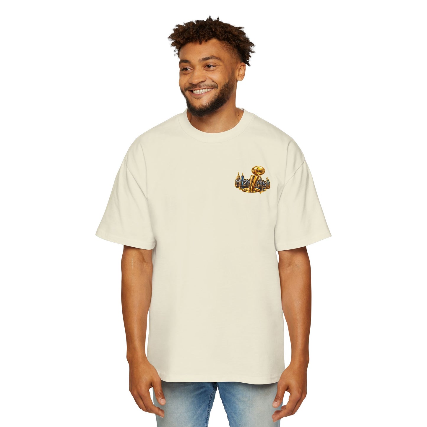 Championship Trophy Graphic Tee — 'MVP Assn' Gold City Back Print