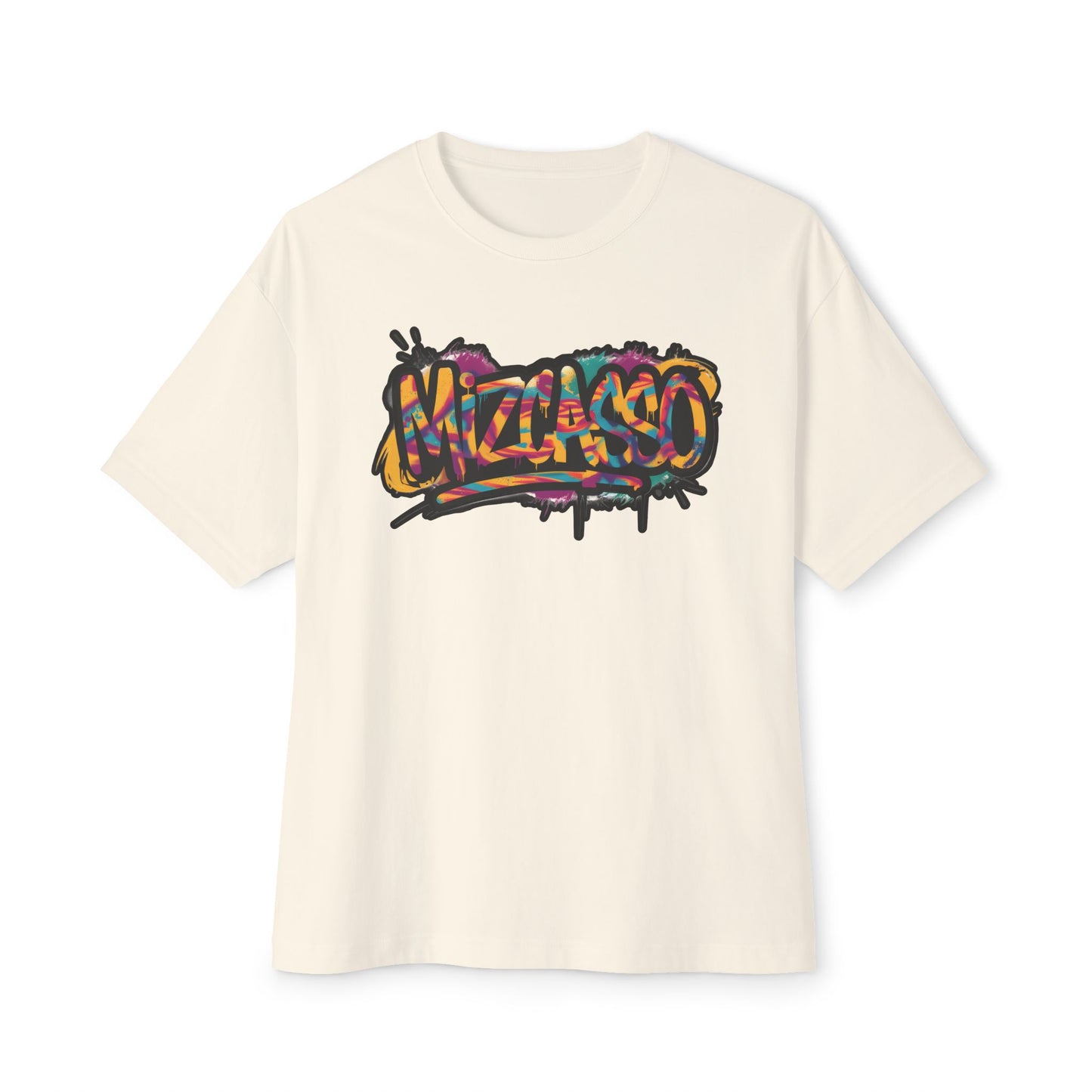 Graffiti-Inspired Unisex Oversized Boxy Tee - Urban Street Style Artwork