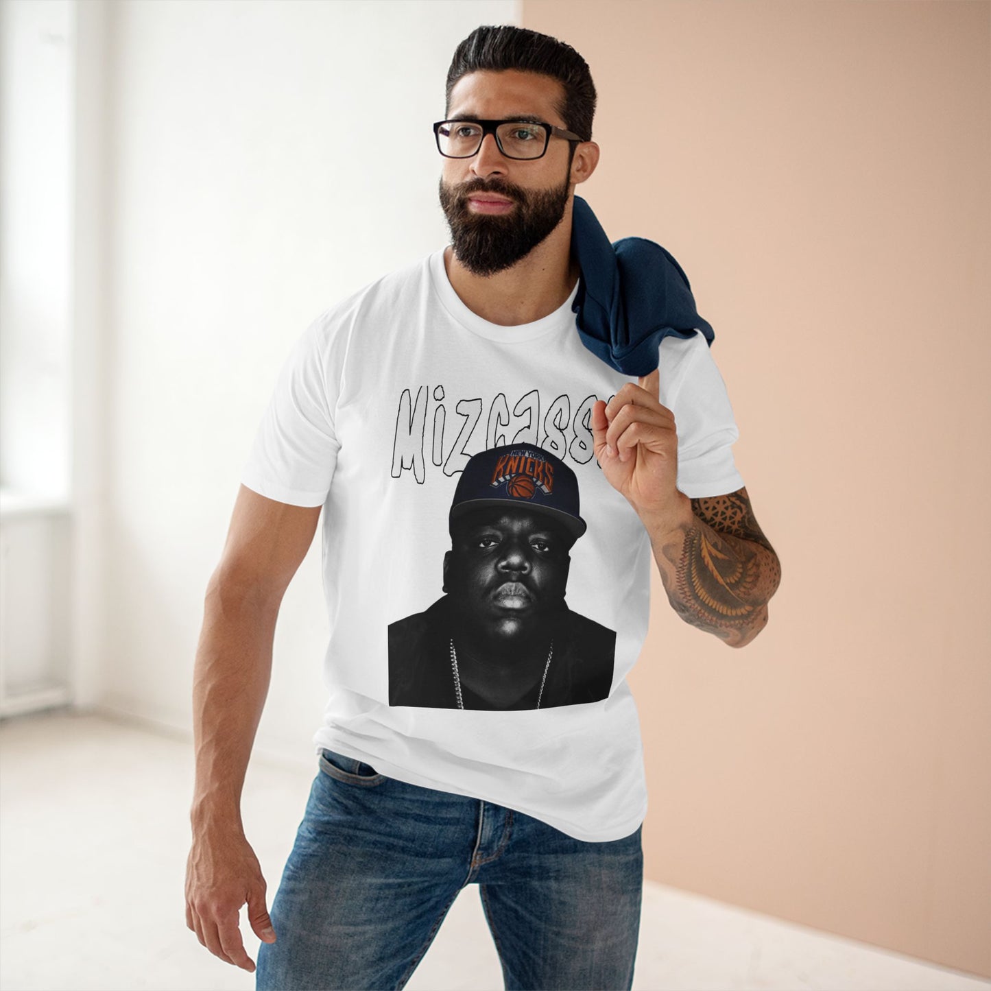 Biggie Portrait Tee — 'Mizza1980' Retro Hip-Hop Graphic T-Shirt