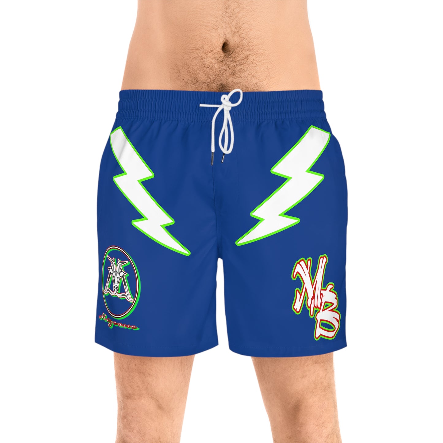 Mizcasso shock  Mid-Length Swim Shorts (AOP)