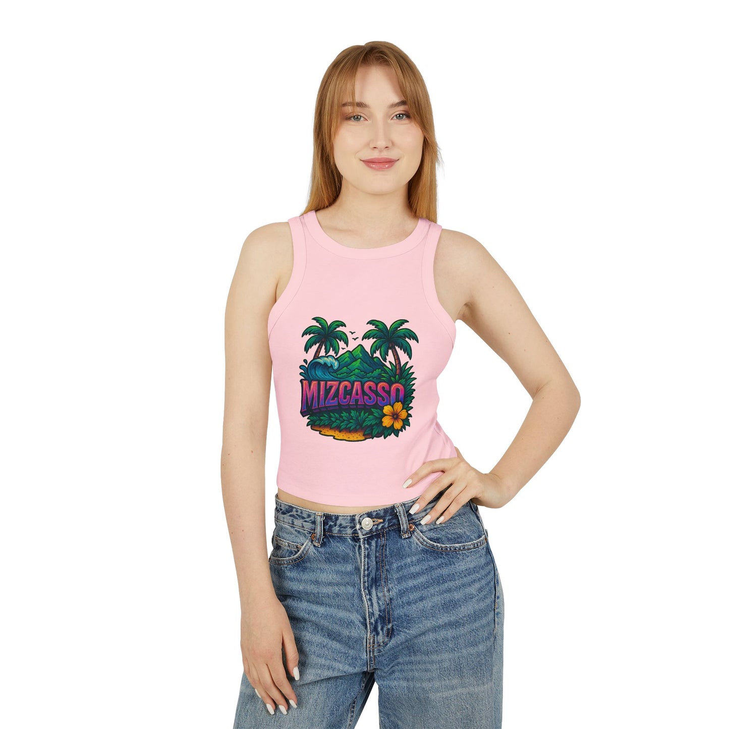 Tropical Vibes Racer Tank Top - Mizcasso Design