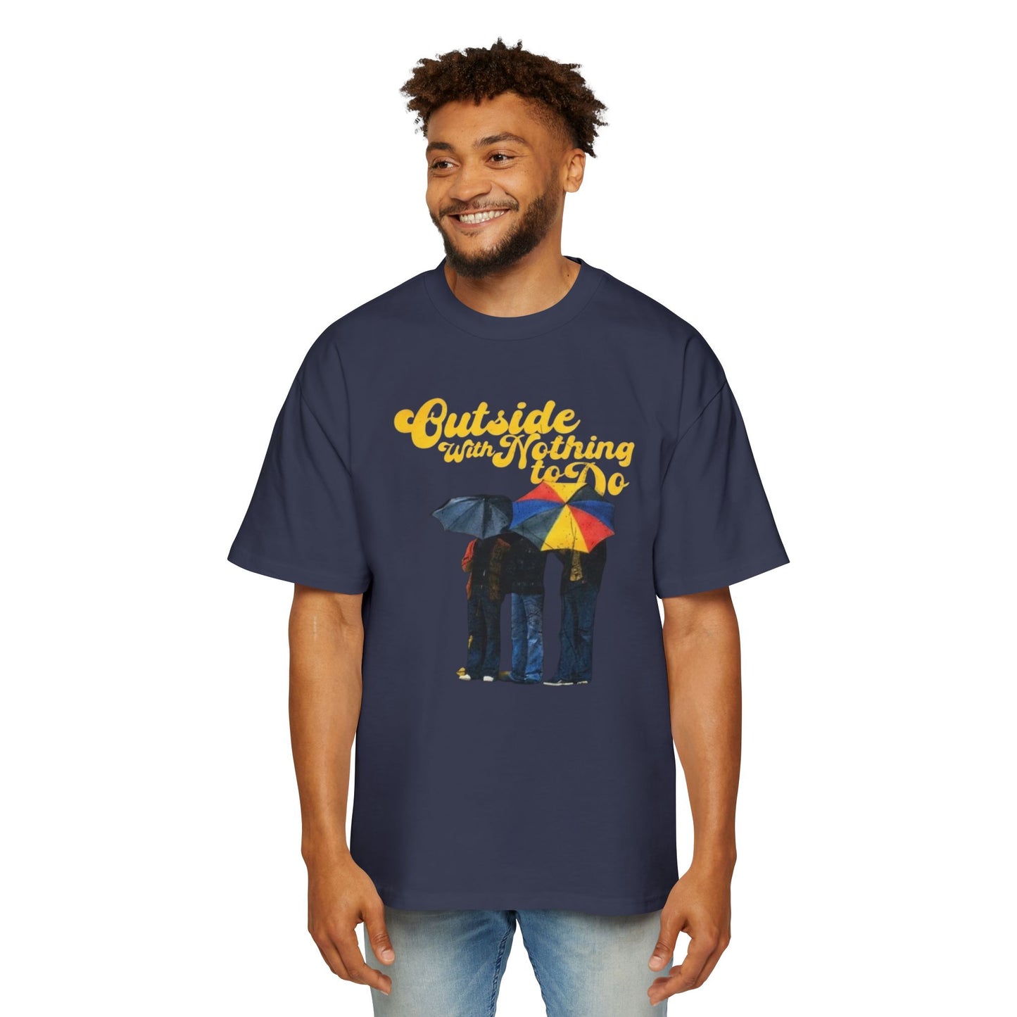 Graphic Tee — "Outside Ain't Nothing To Do / Find Something To Do" Vintage Rain Umbrella Design