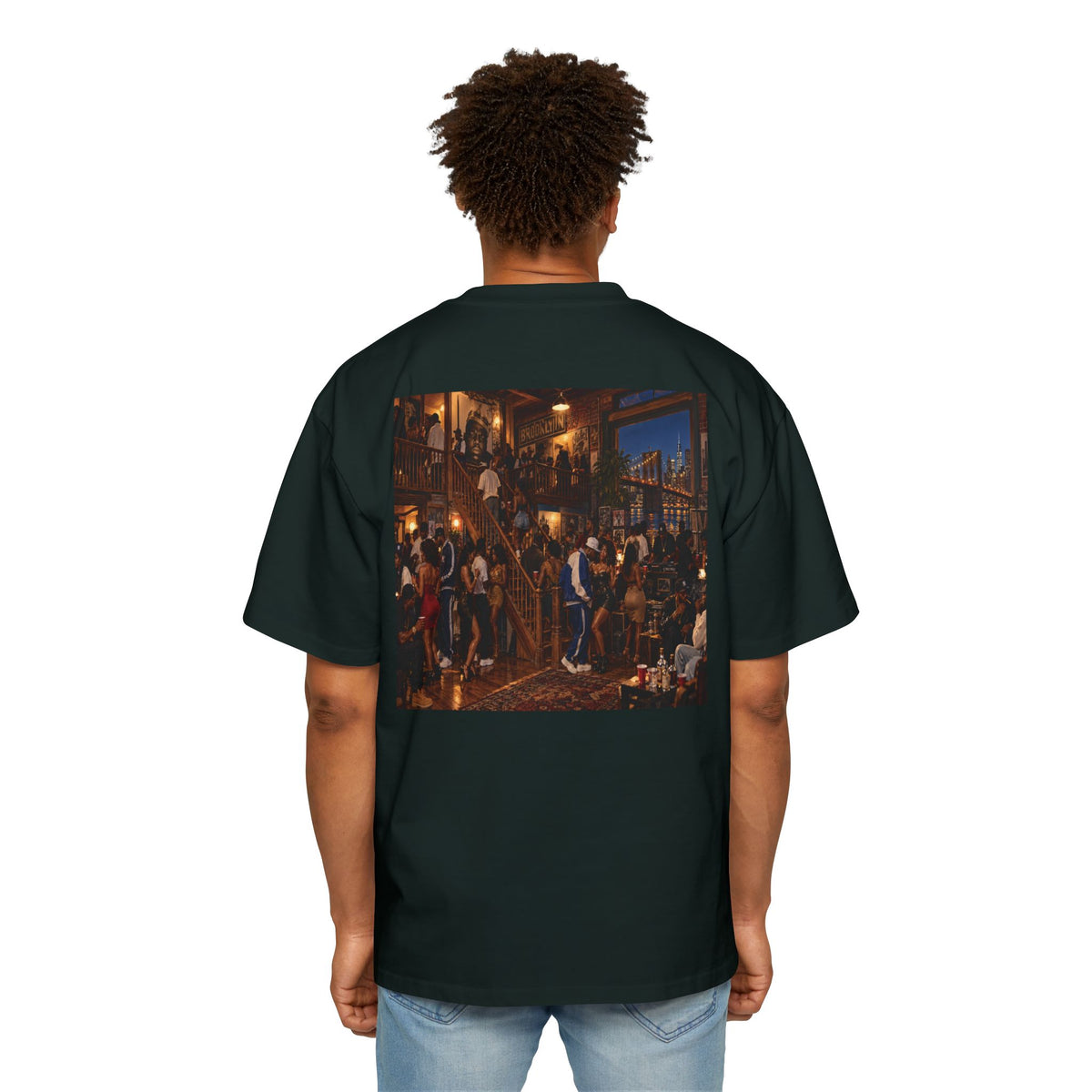Oversized Men's Tee — Vintage Nightlife Graphic Streetwear