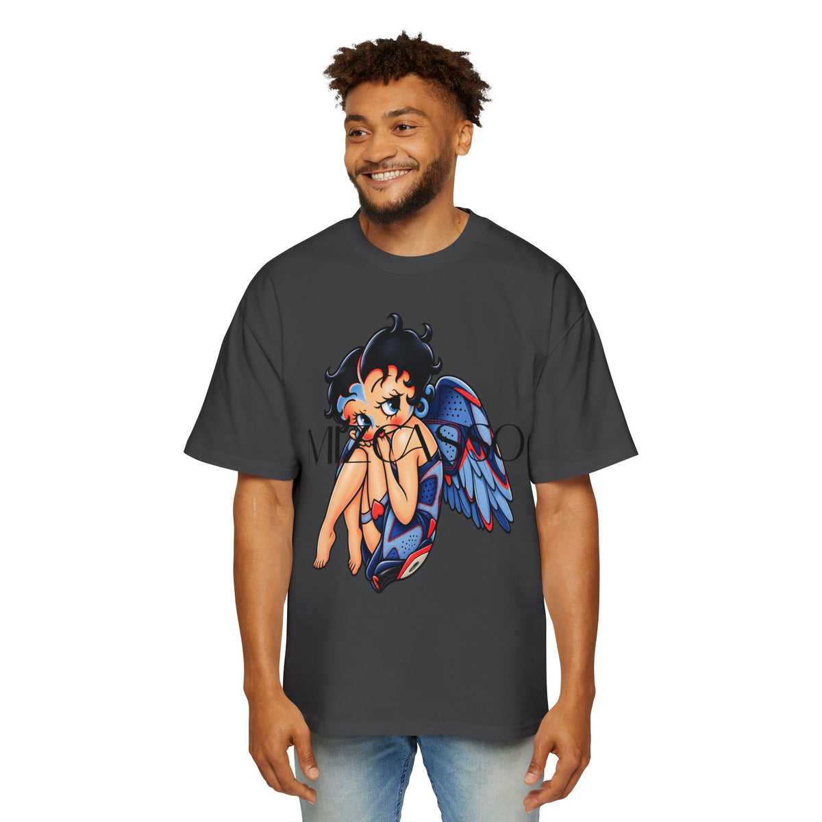 Betty Boop Angel Graphic Tee — Vintage Cartoon Oversized T-Shirt