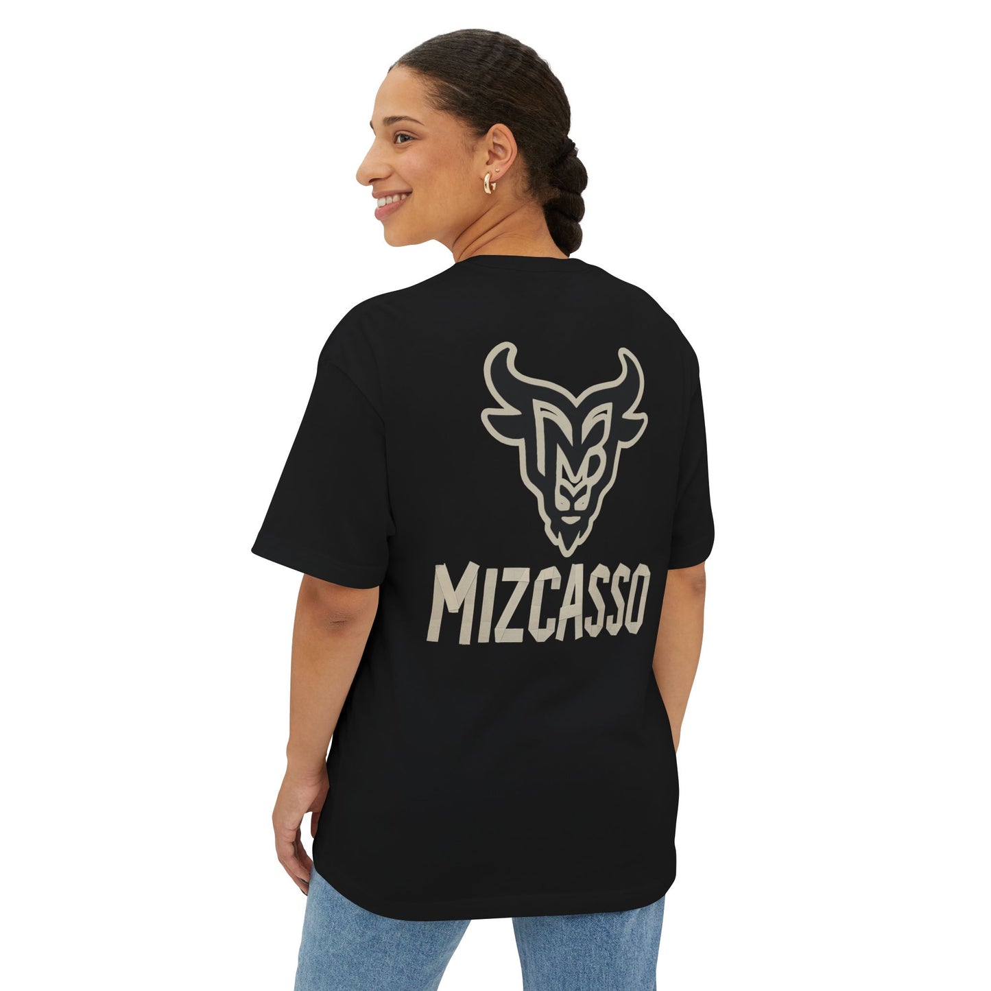 Mizcasso Boxy Tee - Unisex Oversized Graphic T-Shirt for Casual Style