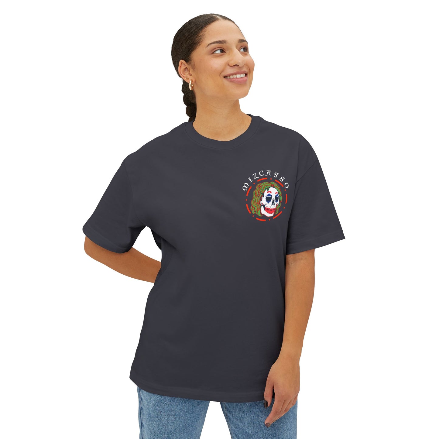 Fashionism Graphic Tee — "Mizcasso To The Bone" Oversized Boxy Shirt