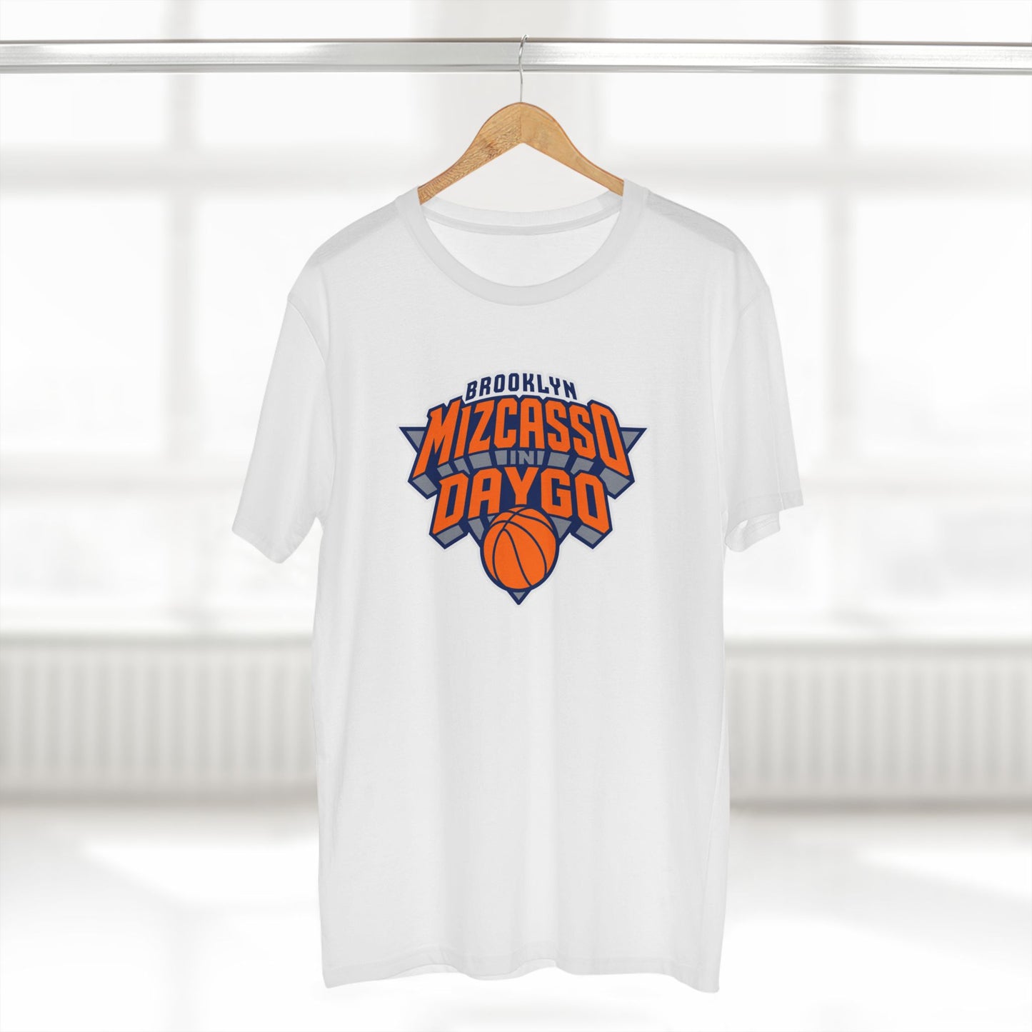Brooklyn Mizcasso & Daygo Basketball Tee — Vintage Orange Team Logo Shirt