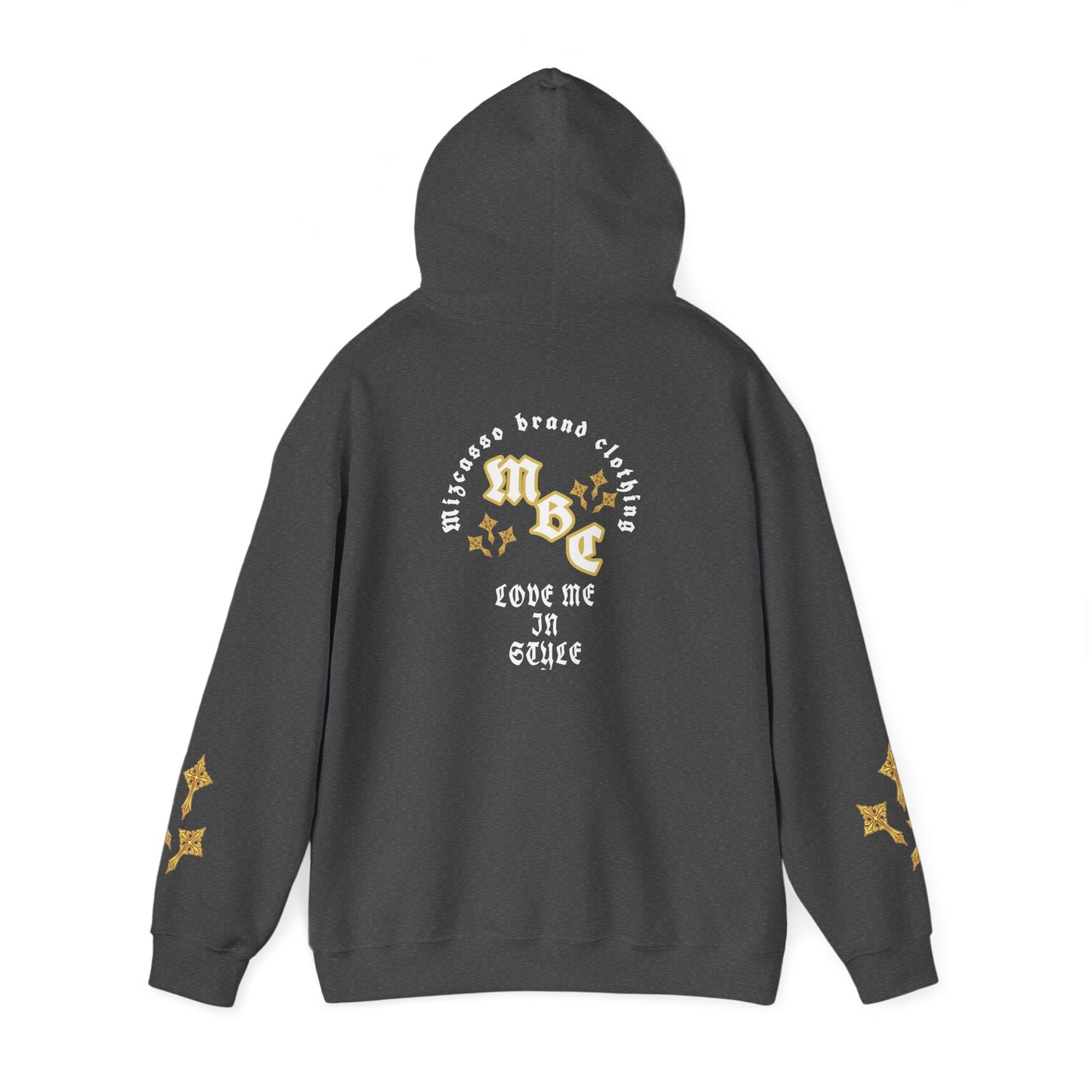 Love Me In Exile Hoodie — Gothic Gold Star Graphic Pullover