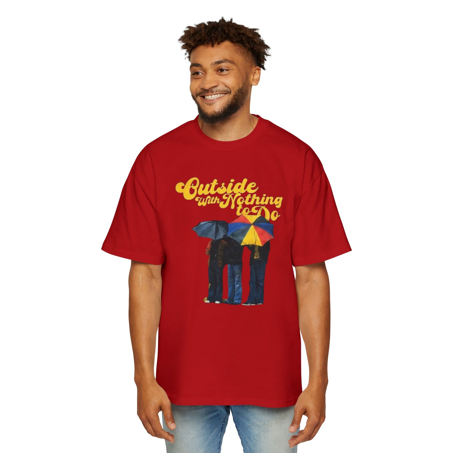 Graphic Tee — "Outside Ain't Nothing To Do / Find Something To Do" Vintage Rain Umbrella Design