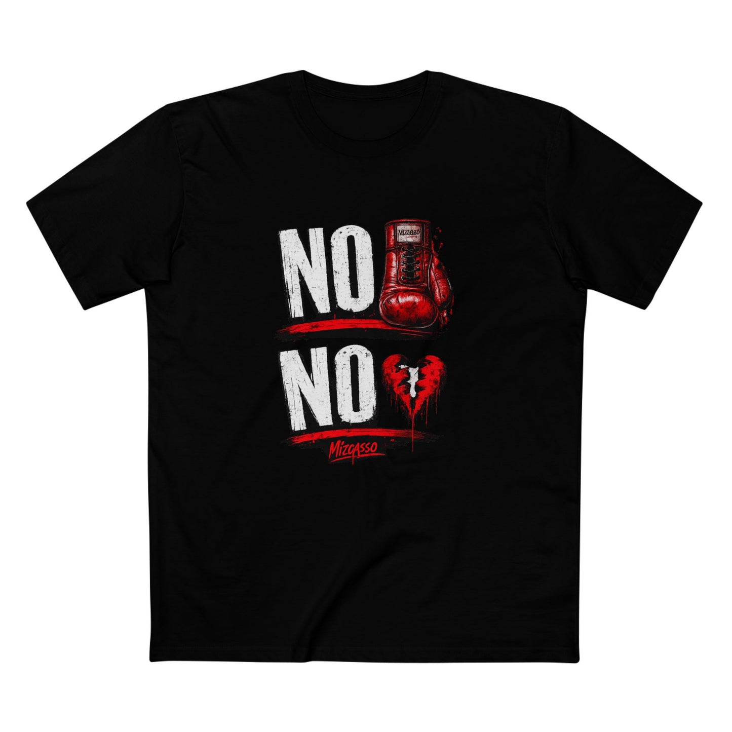 No Heartbreak Tee — 'No' Boxing Gloves & Broken Heart Graphic T-Shirt