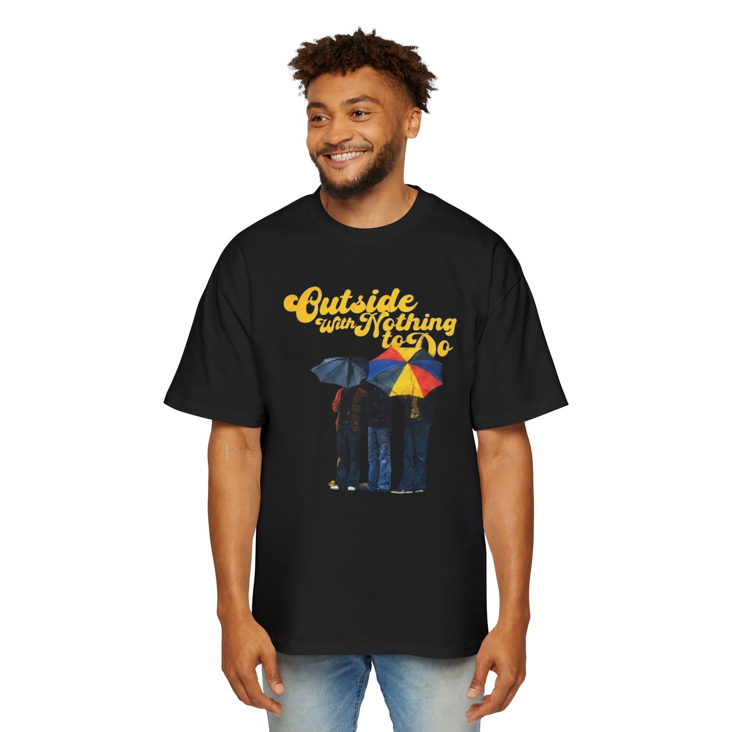 Graphic Tee — "Outside Ain't Nothing To Do / Find Something To Do" Vintage Rain Umbrella Design