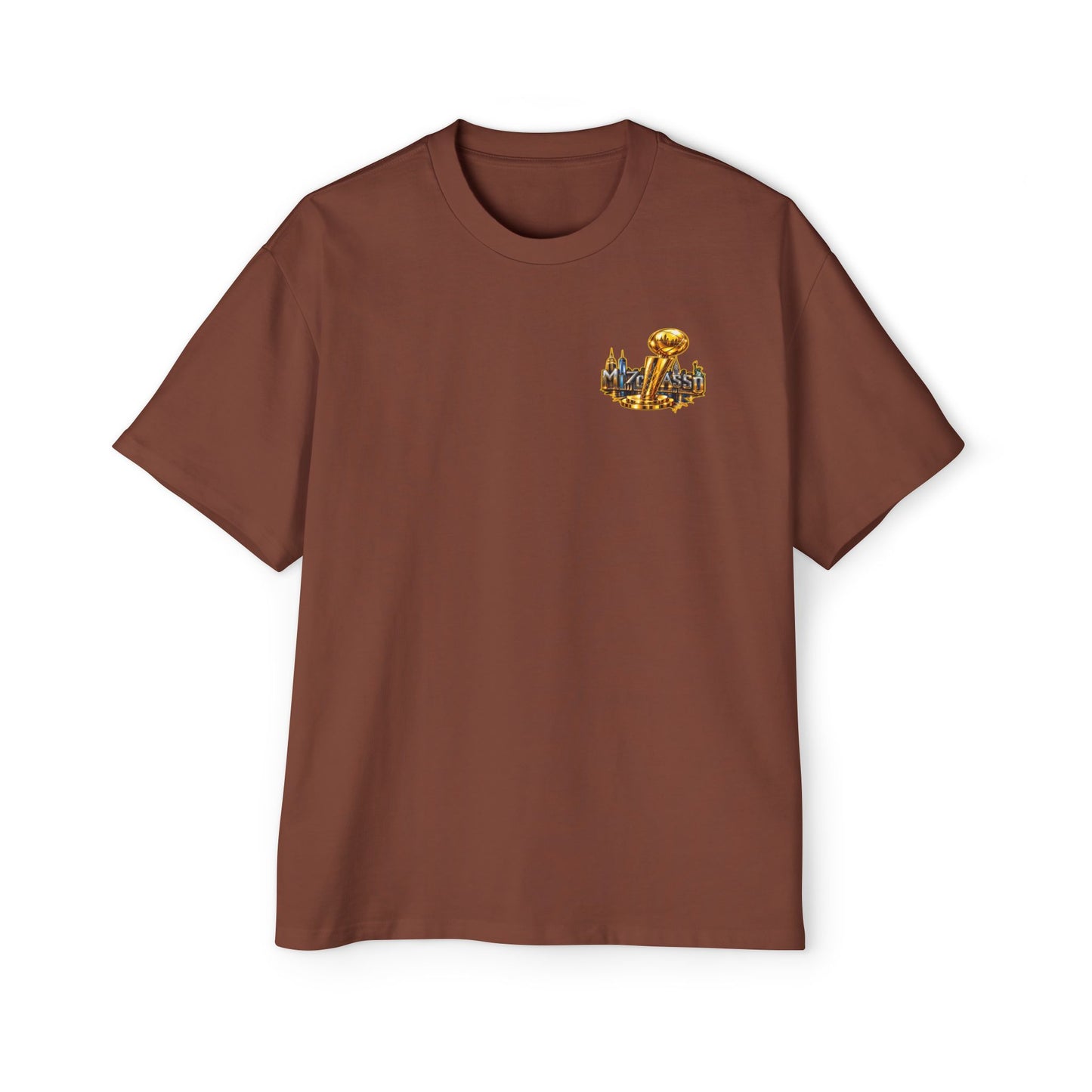 Championship Trophy Graphic Tee — 'MVP Assn' Gold City Back Print