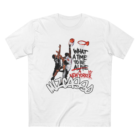 Basketball Graphic Tee — "What A Time To Be Alive" New Yorker Design