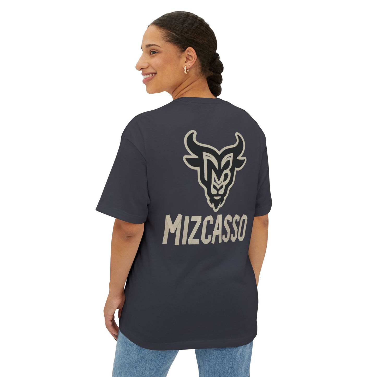 Mizcasso Boxy Tee - Unisex Oversized Graphic T-Shirt for Casual Style