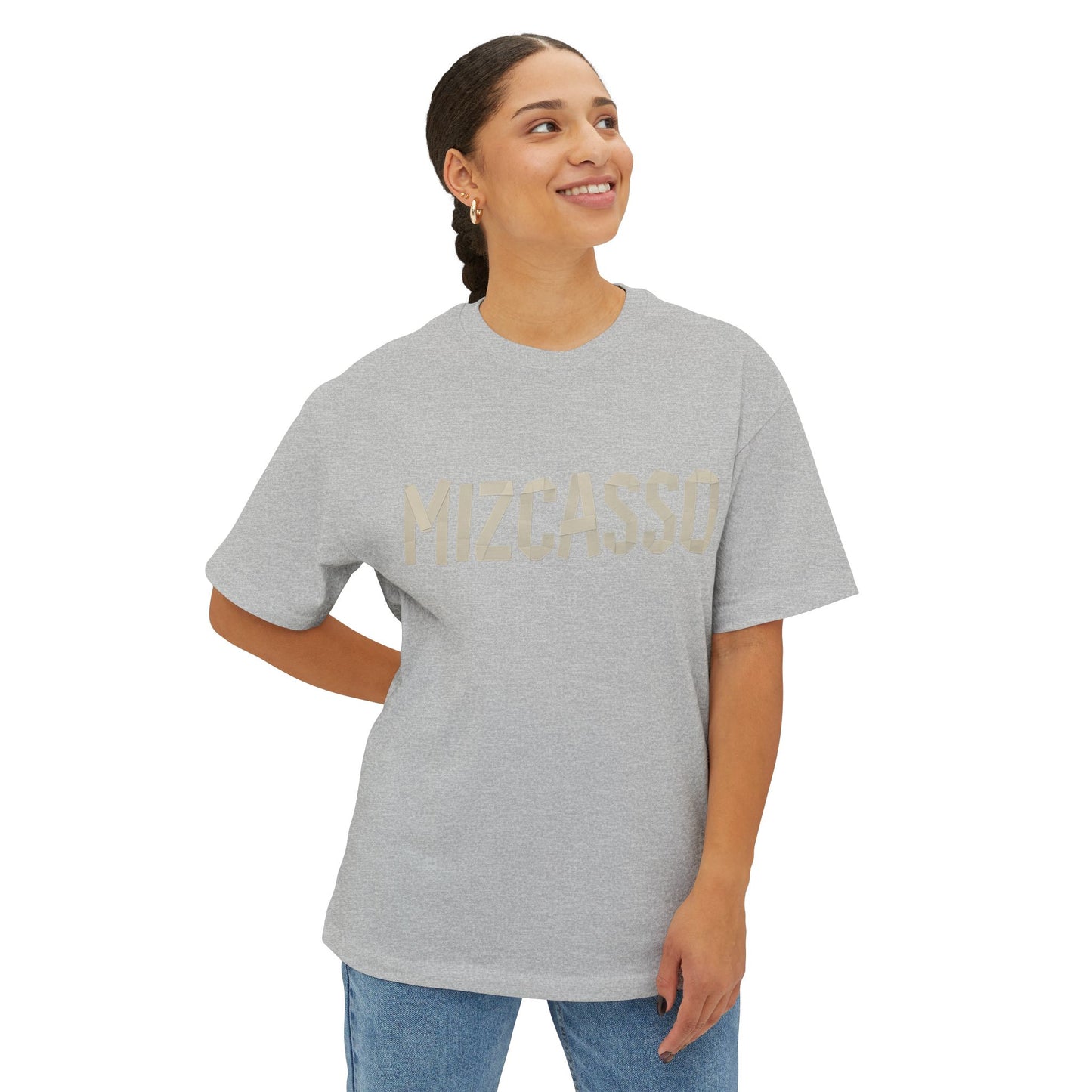 Mizcasso Boxy Tee - Unisex Oversized Graphic T-Shirt for Casual Style