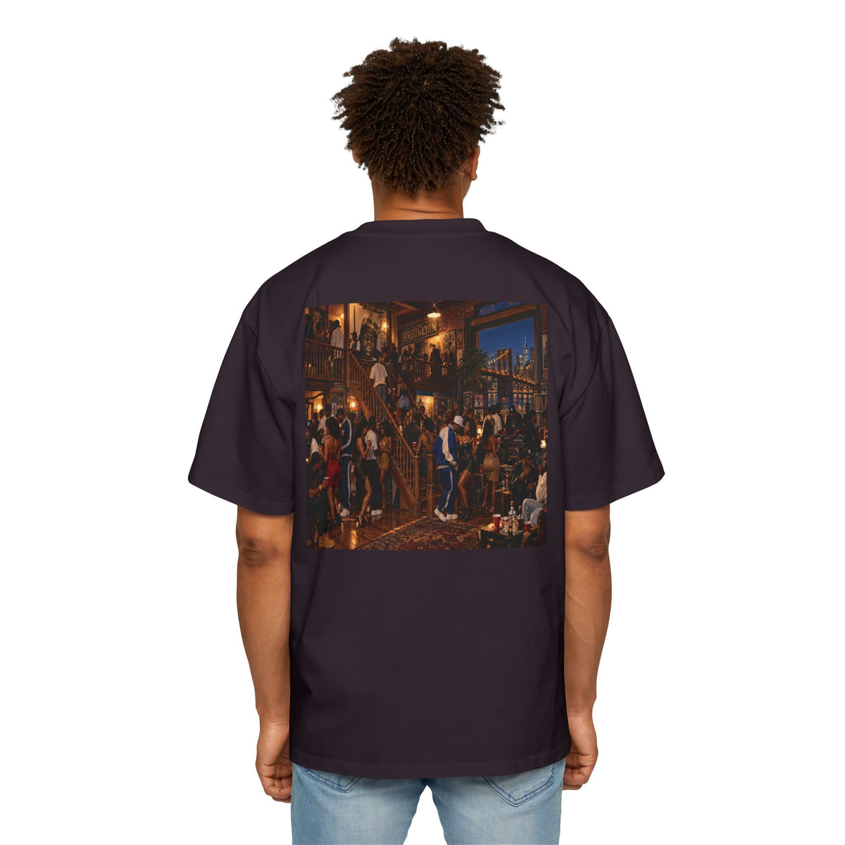 Oversized Men's Tee — Vintage Nightlife Graphic Streetwear
