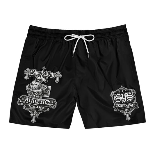 Men's Athletic Swim Shorts – 'Shoot Your Shot' Basketball Graphic