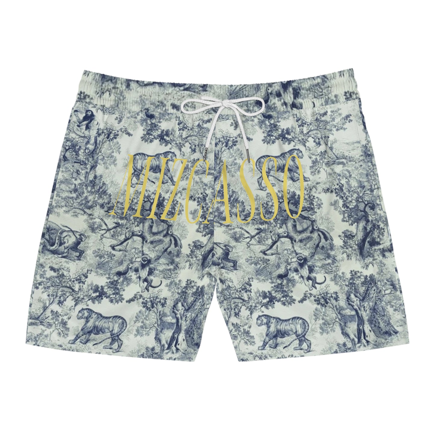 Men's Jungle Print Swim Shorts – Stylish Mid-Length Beachwear
