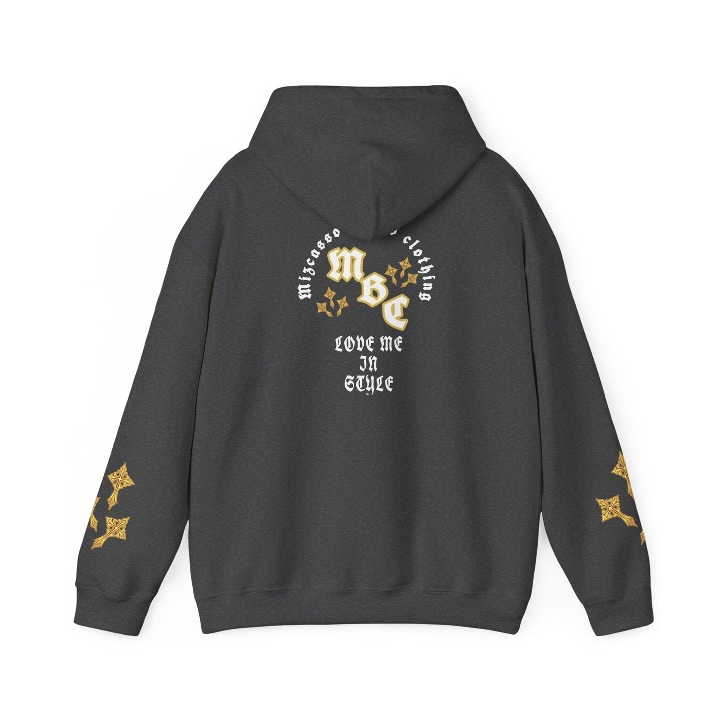Love Me In Exile Hoodie — Gothic Gold Star Graphic Pullover