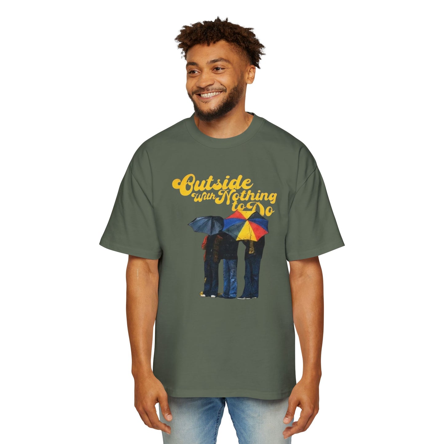 Graphic Tee — "Outside Ain't Nothing To Do / Find Something To Do" Vintage Rain Umbrella Design