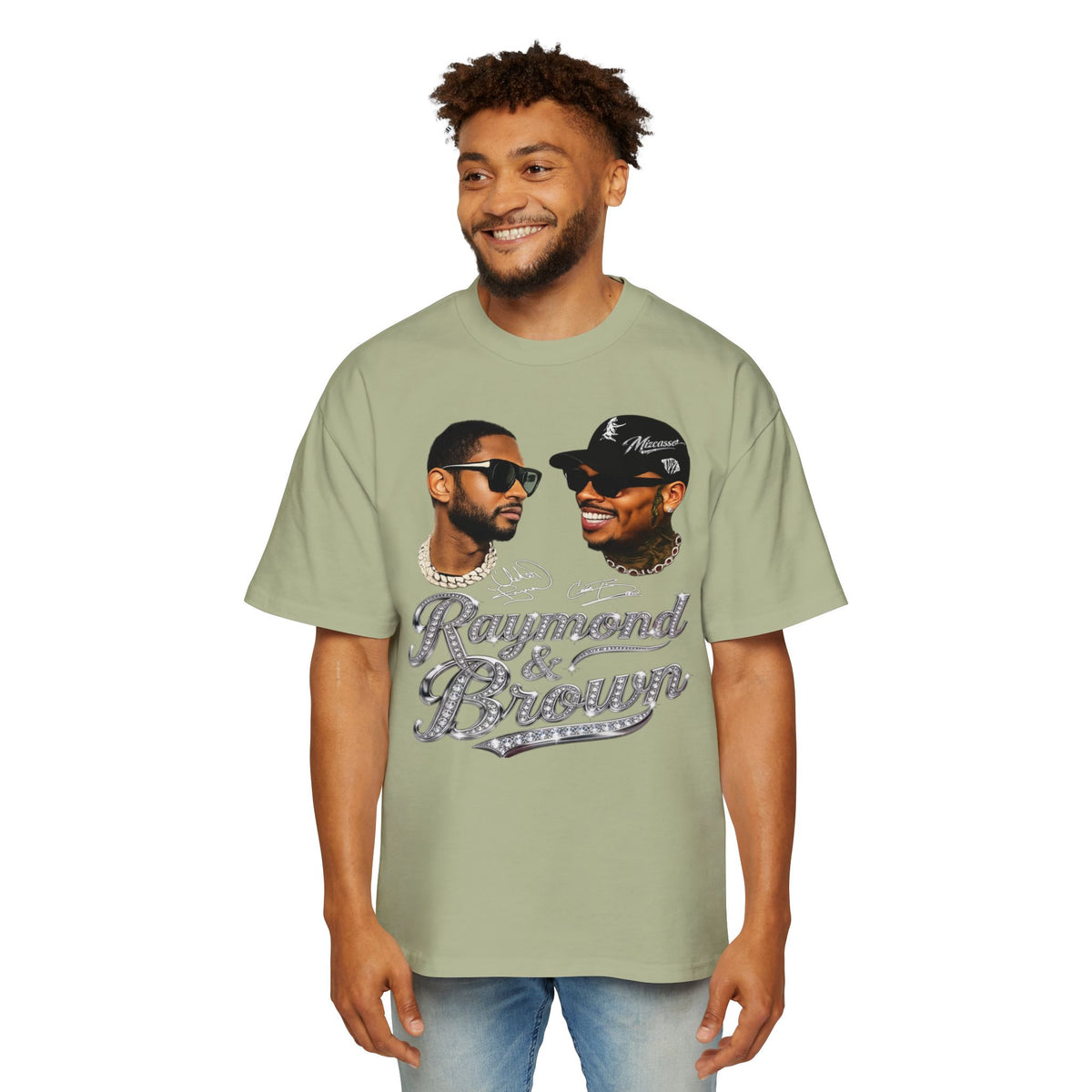 Men's Heavy Oversized Tee - Mizcasso Summer Time Cuffing Graphic