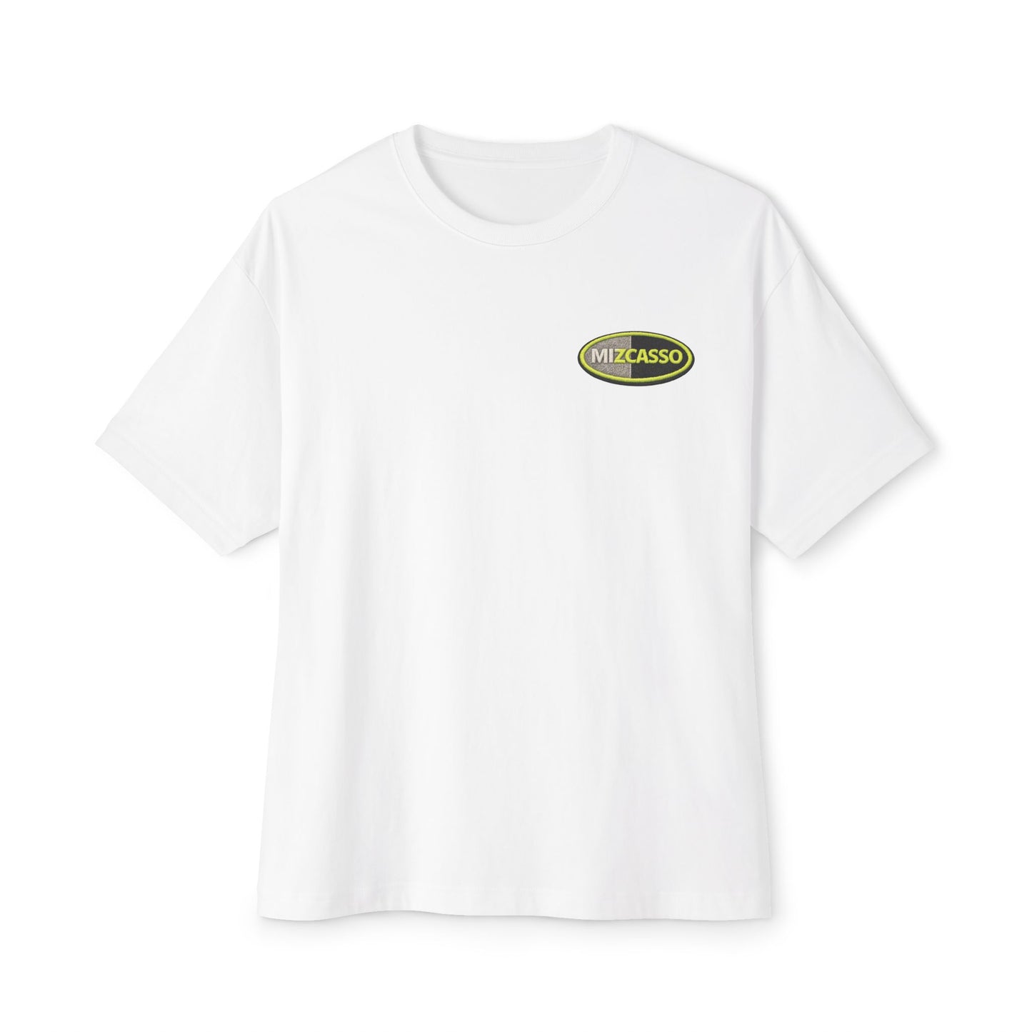 Mizcasso Logo Boxy Tee — Minimal Vintage Graphic T-Shirt