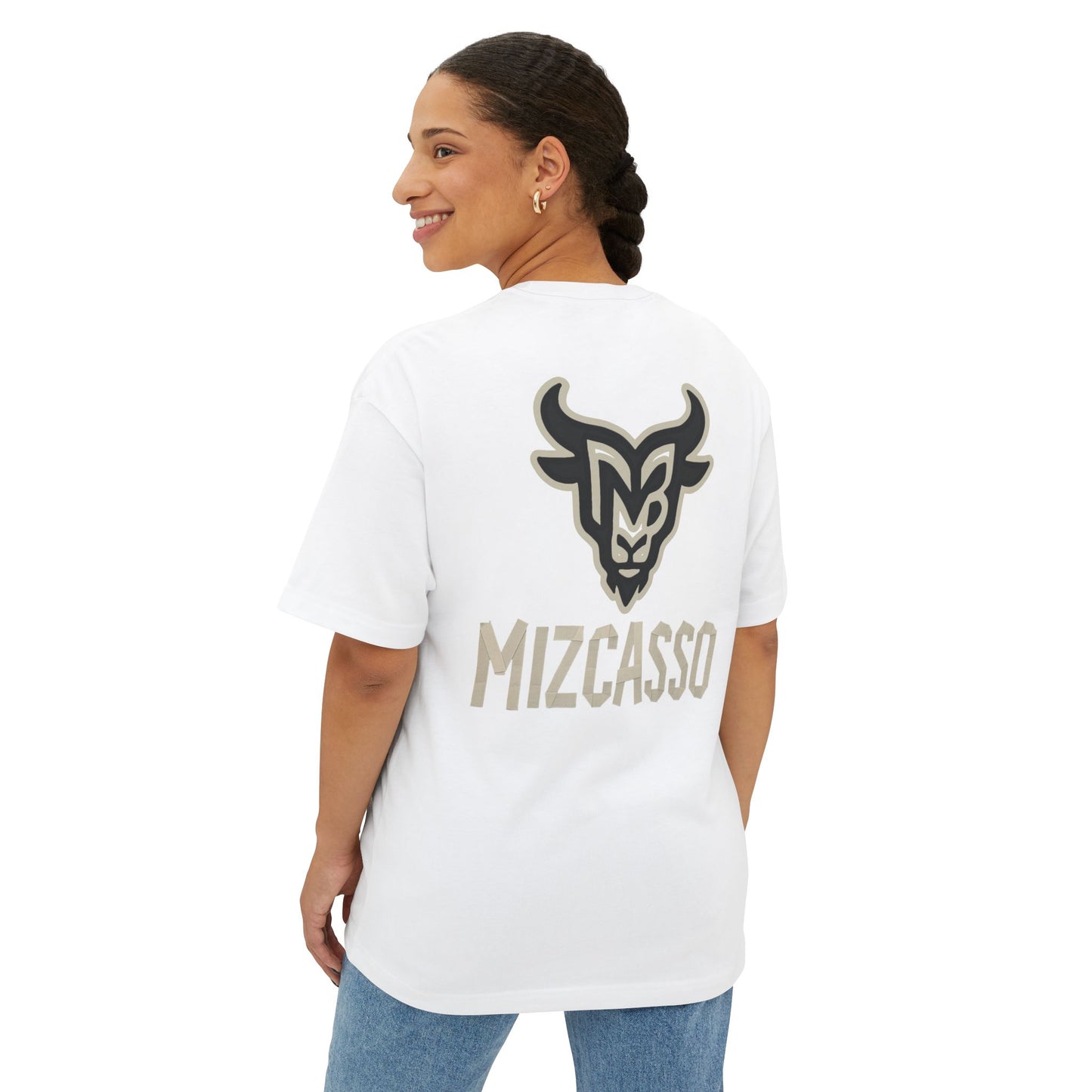 Mizcasso Boxy Tee - Unisex Oversized Graphic T-Shirt for Casual Style